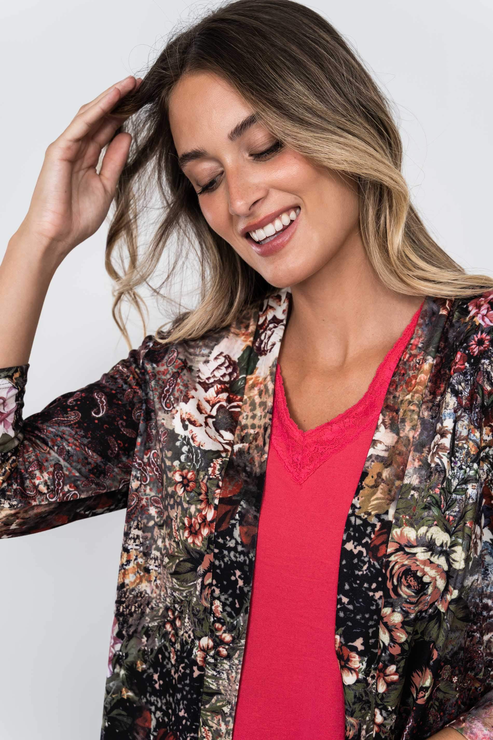 CHAQUETA FLORAL BOTELLA