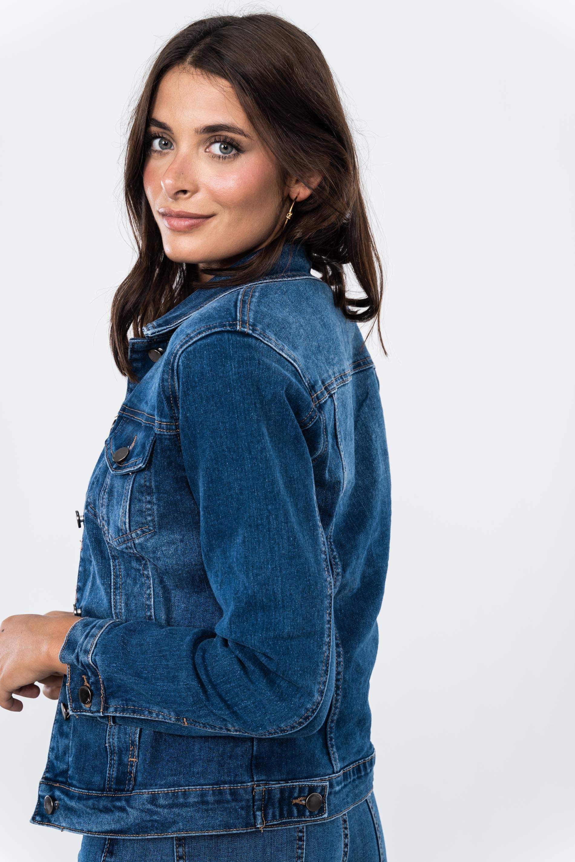 CAZADORA VAQUERA AZUL
