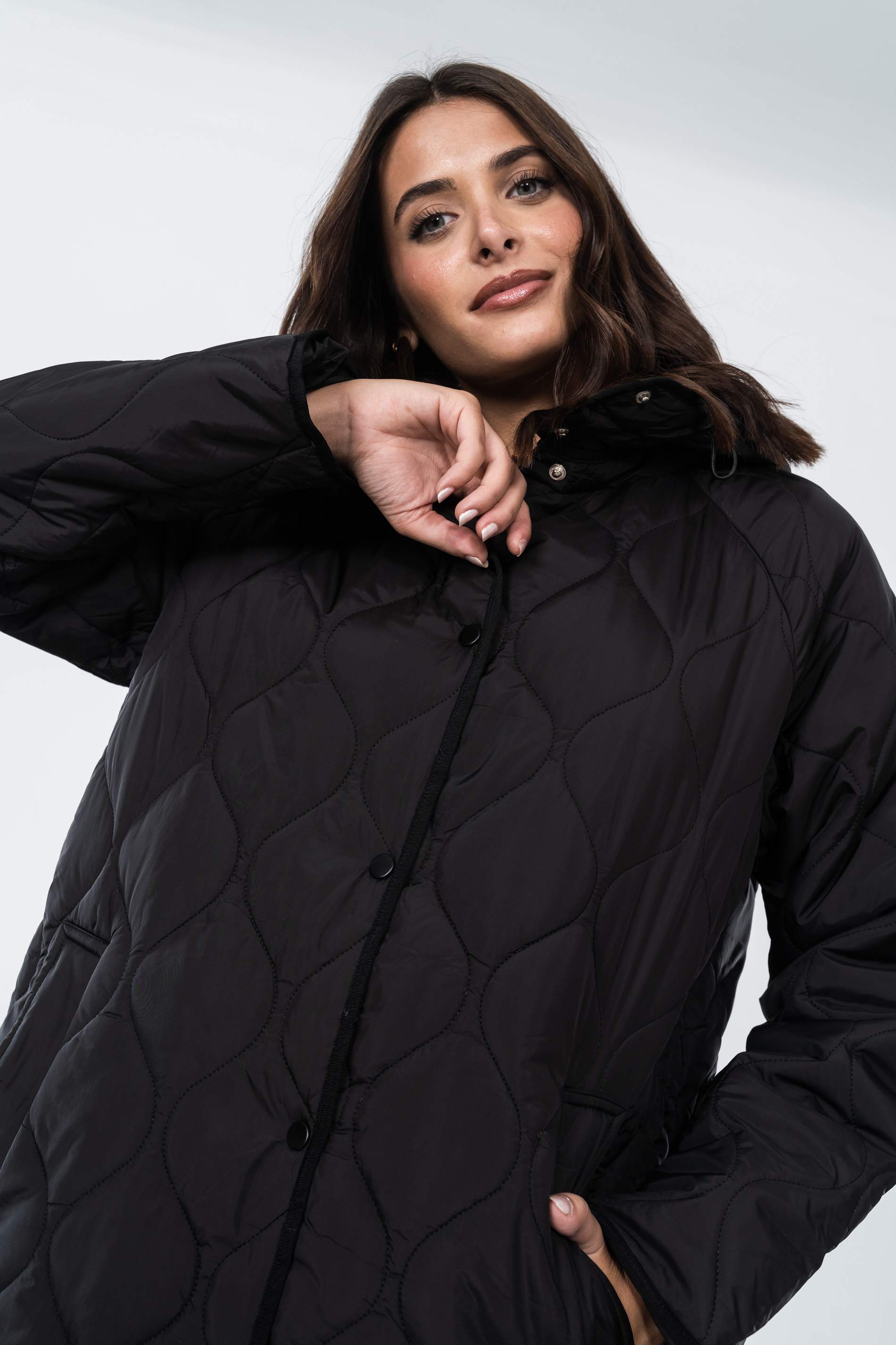 PARKA LARGA PESPUNTES ONDAS