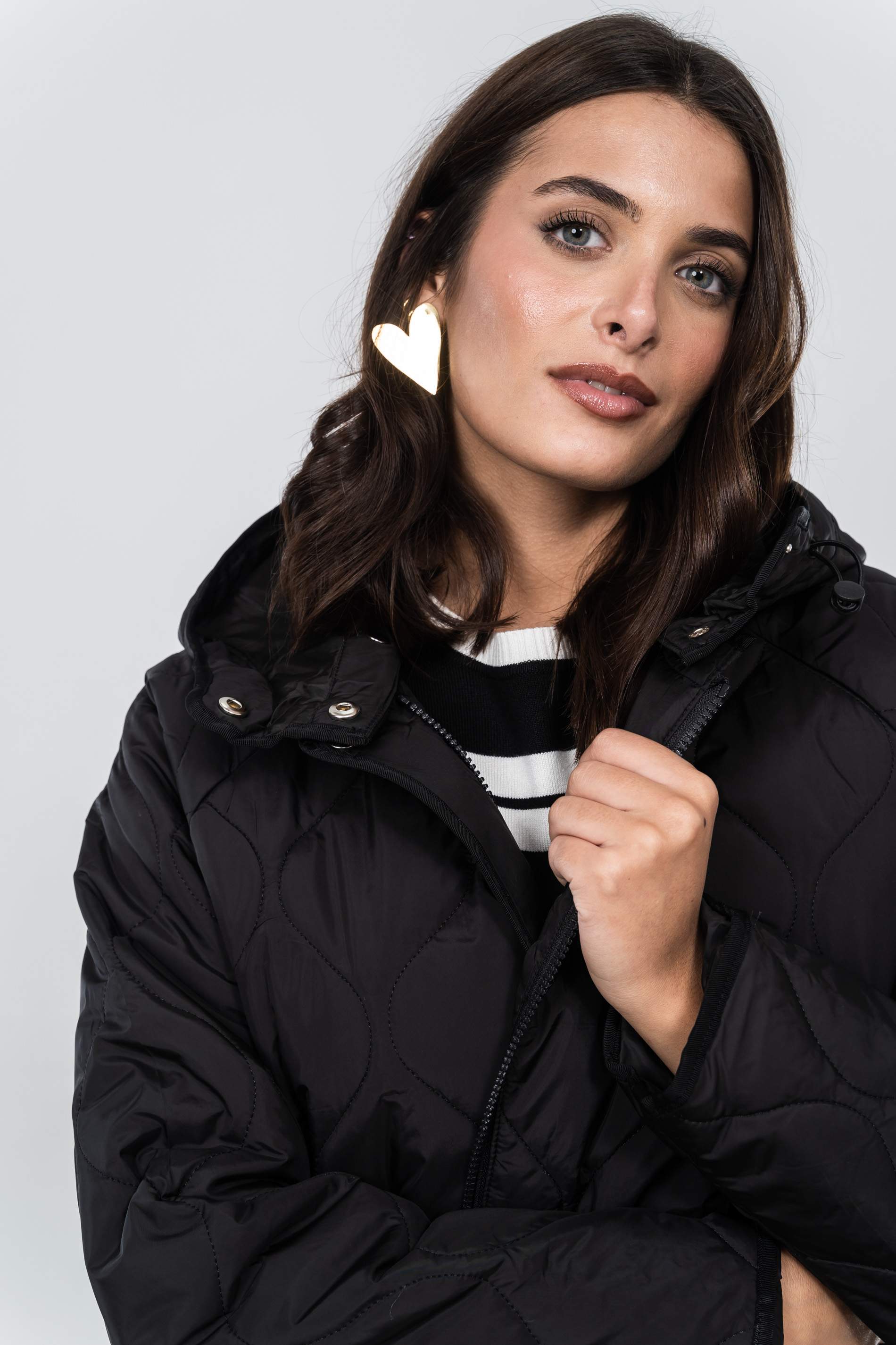 PARKA LARGA PESPUNTES ONDAS