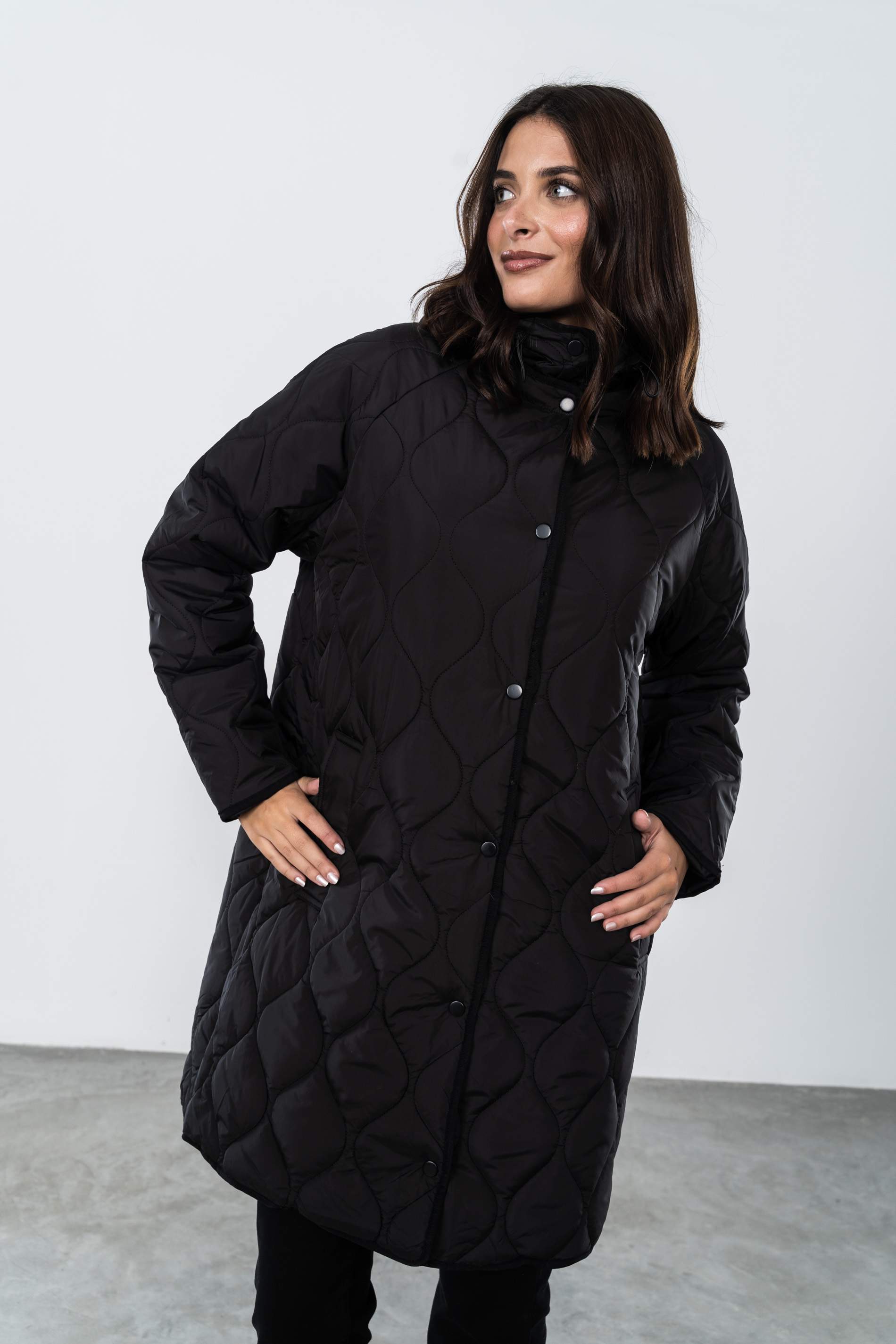 PARKA LARGA PESPUNTES ONDAS