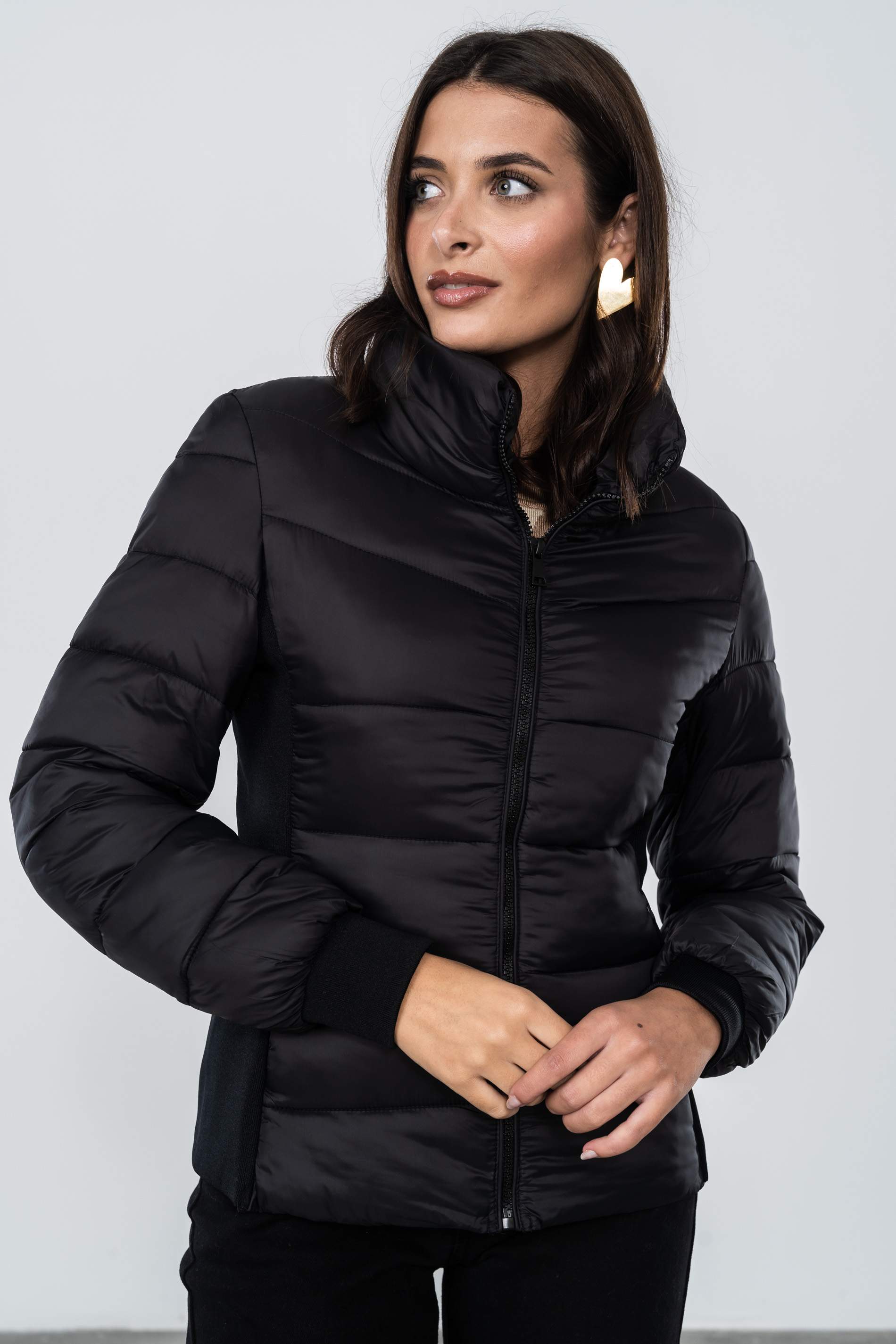 PARKA COSTADILLO ELÁSTICO NEGRO
