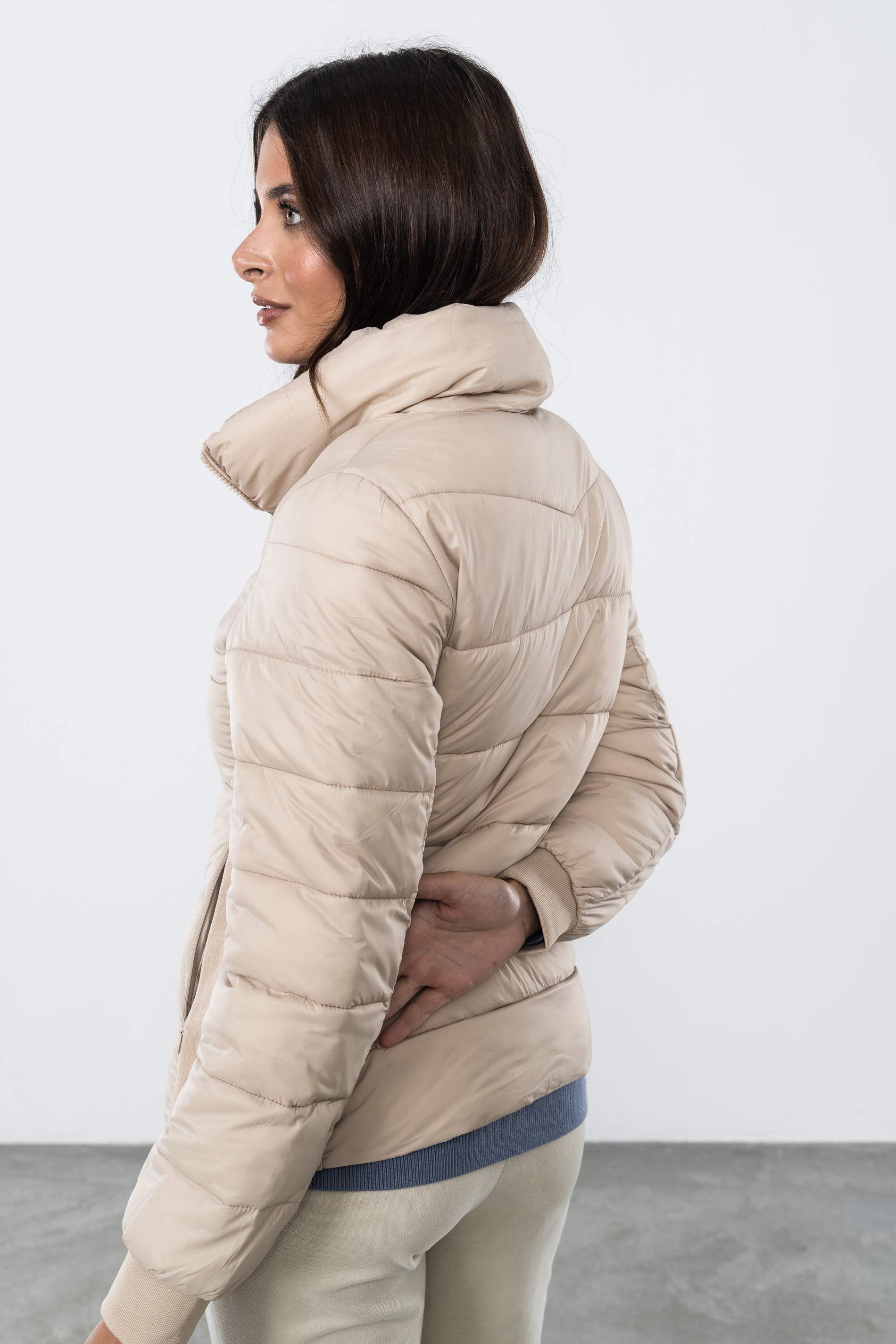 PARKA COSTADILLO ELÁSTICO BEIGE