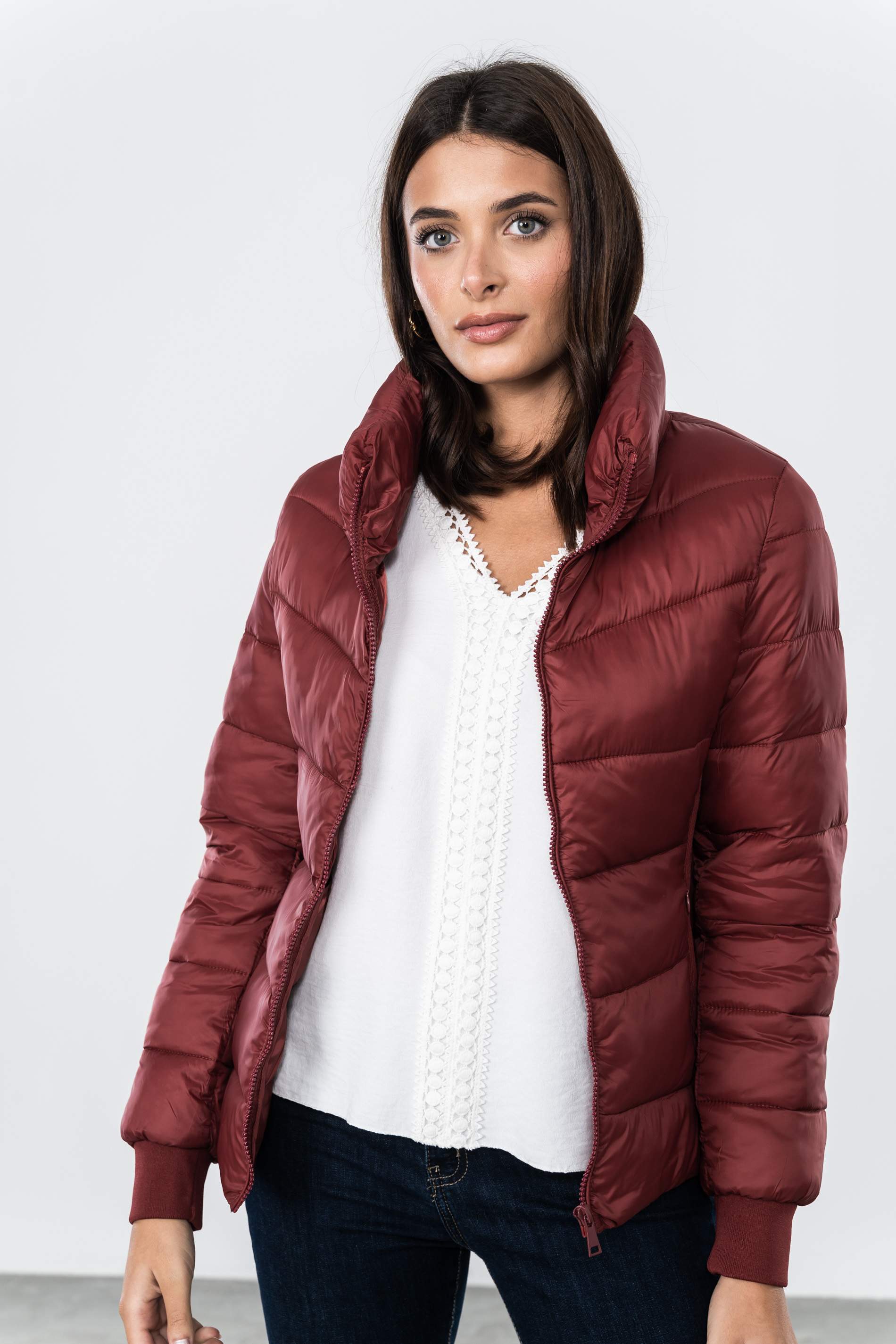 PARKA COSTADILLO ELÁSTICO BURDEOS