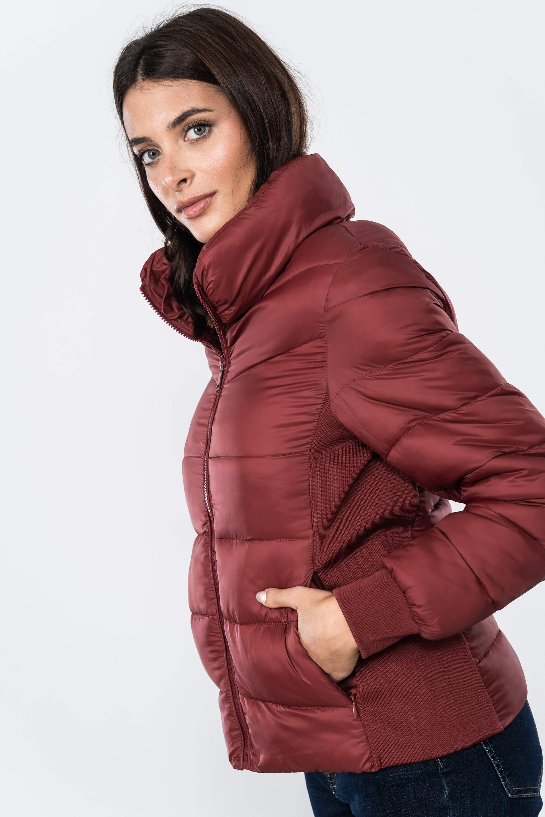 PARKA COSTADILLO ELÁSTICO BURDEOS