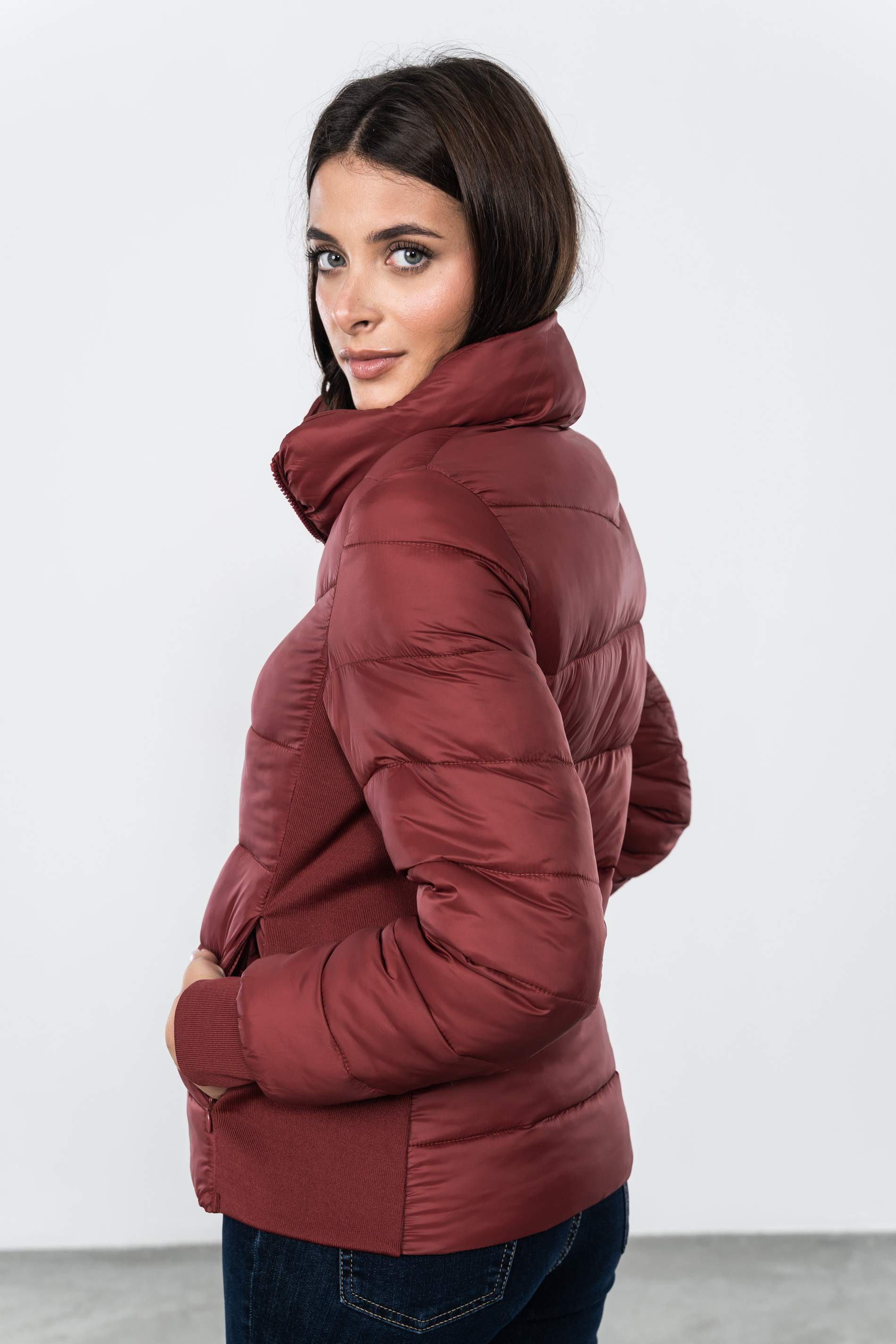 PARKA COSTADILLO ELÁSTICO BURDEOS
