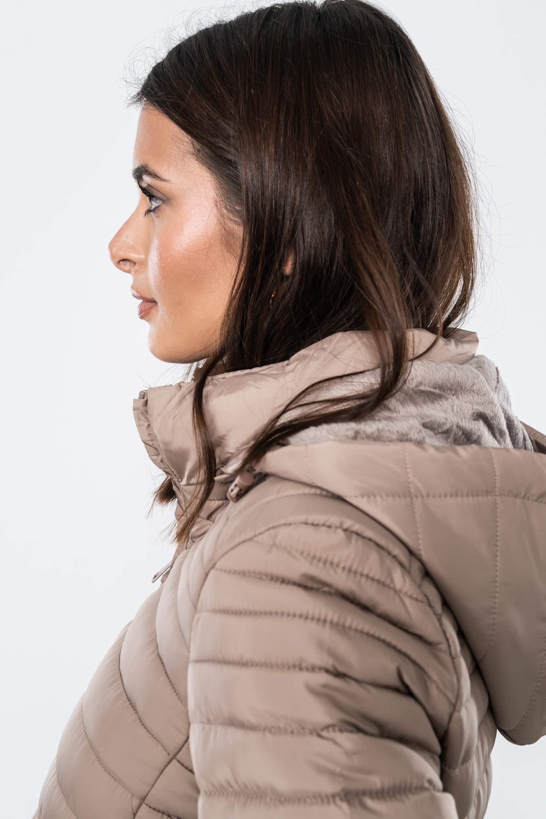 PARKA VOLANTE DECORATIVO TAUPE