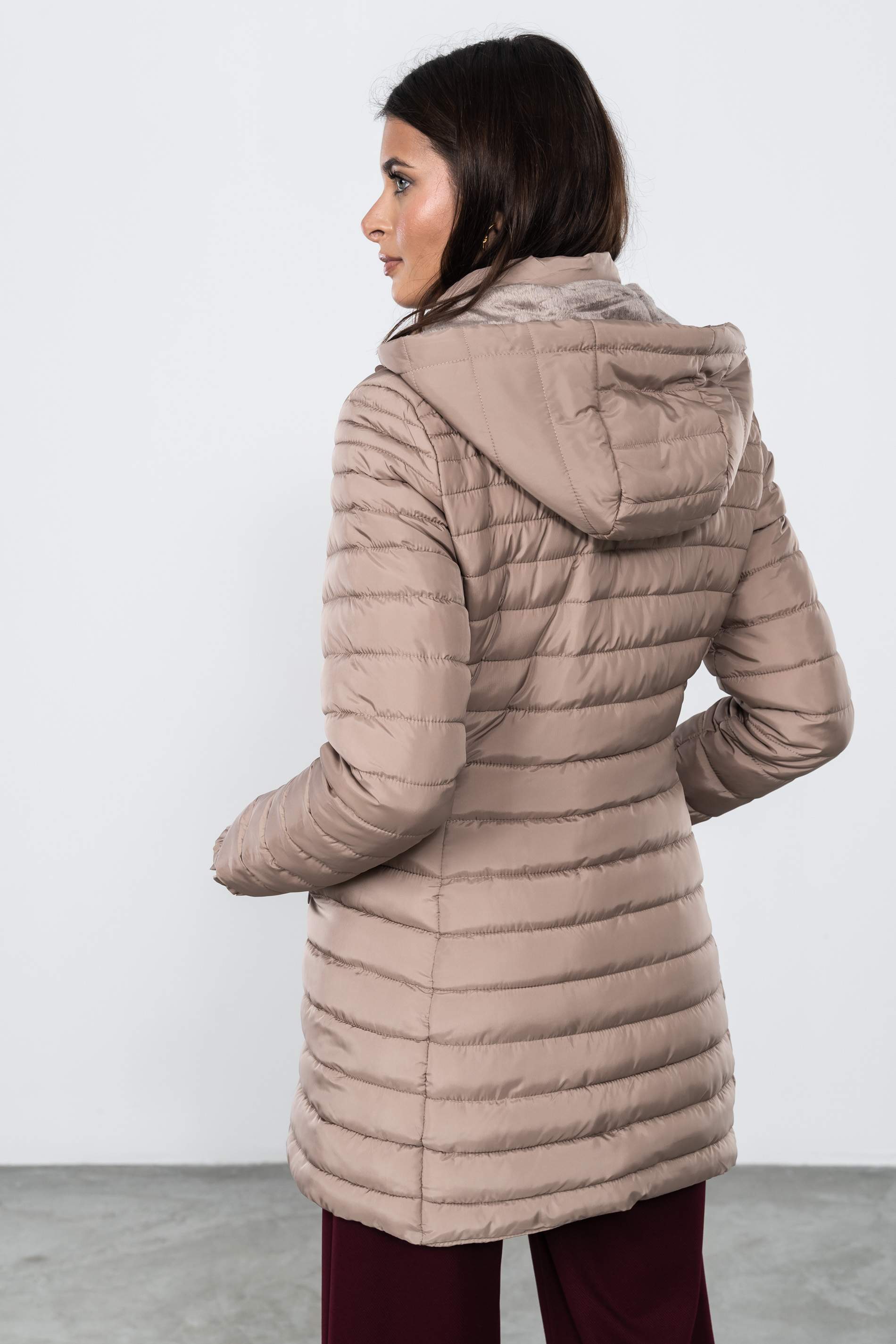 PARKA VOLANTE DECORATIVO TAUPE