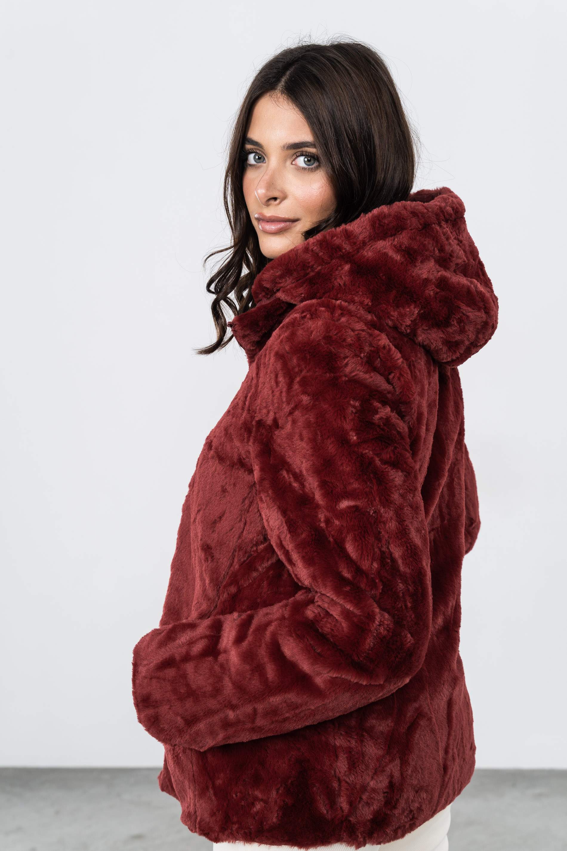 PARKA REVERSIBLE PELO BURDEOS
