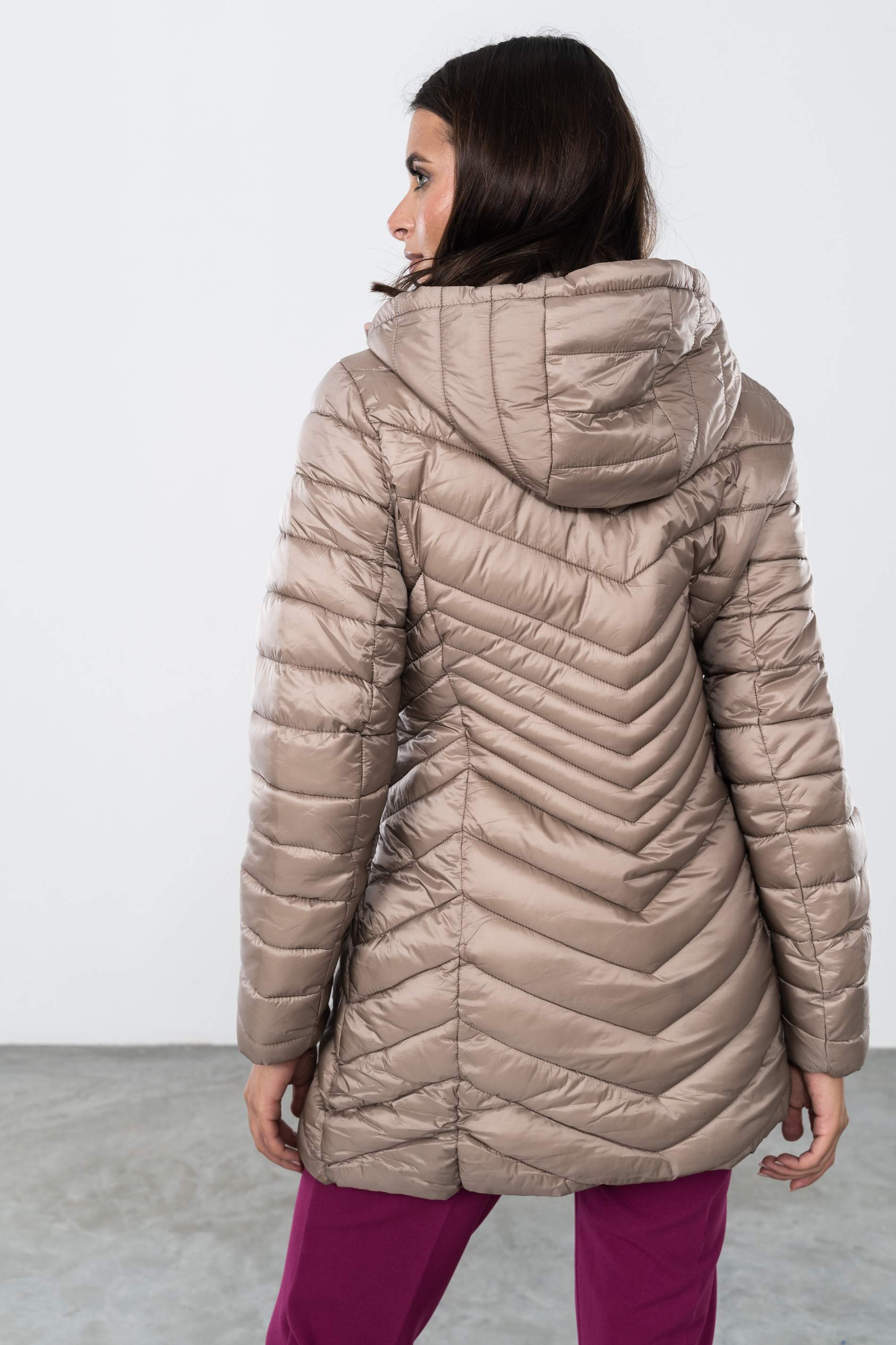 PARKA PESPUNTES DIAGONAL TAUPE