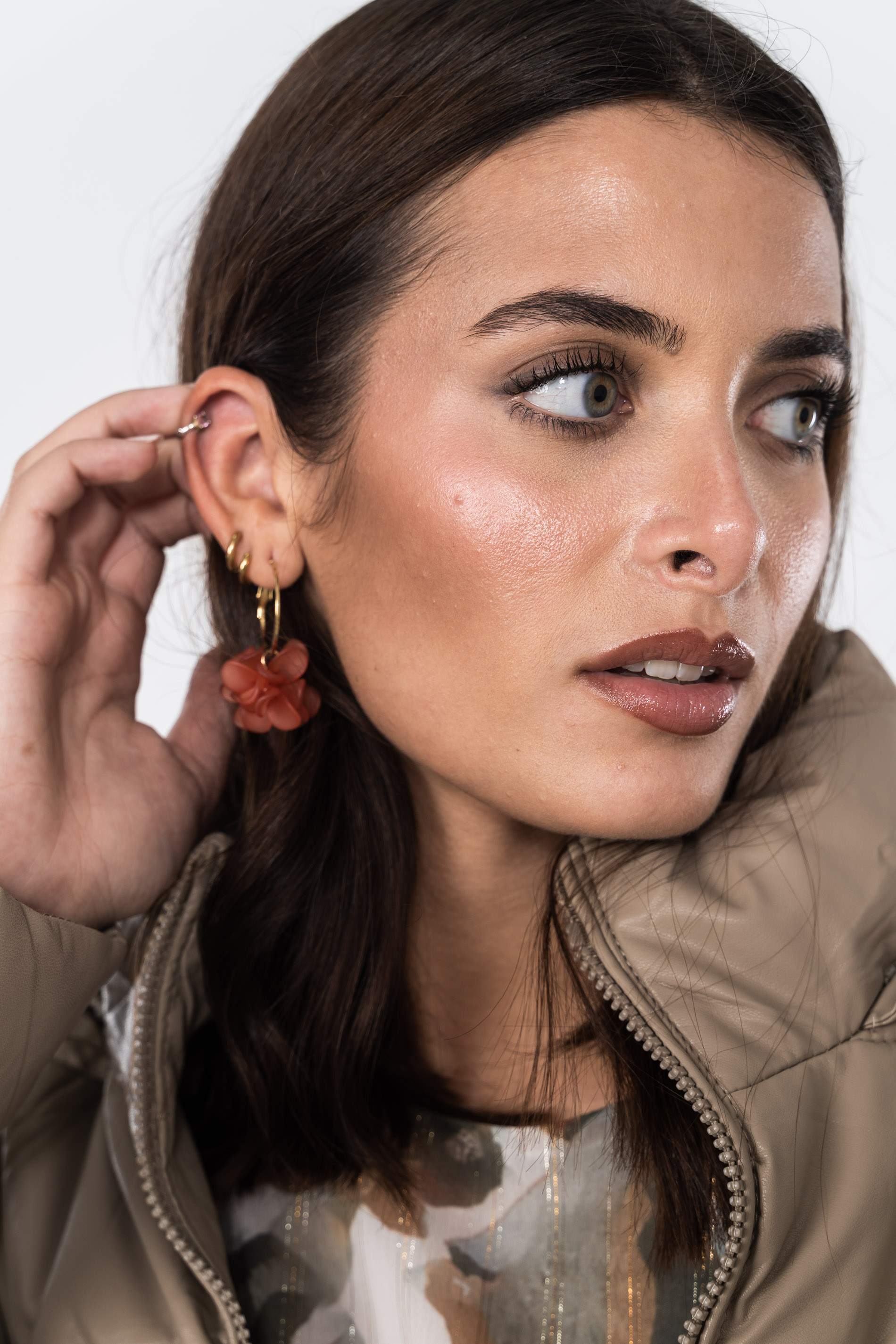 PARKA ACOLCHADA EFECTO PIEL TOSTADO