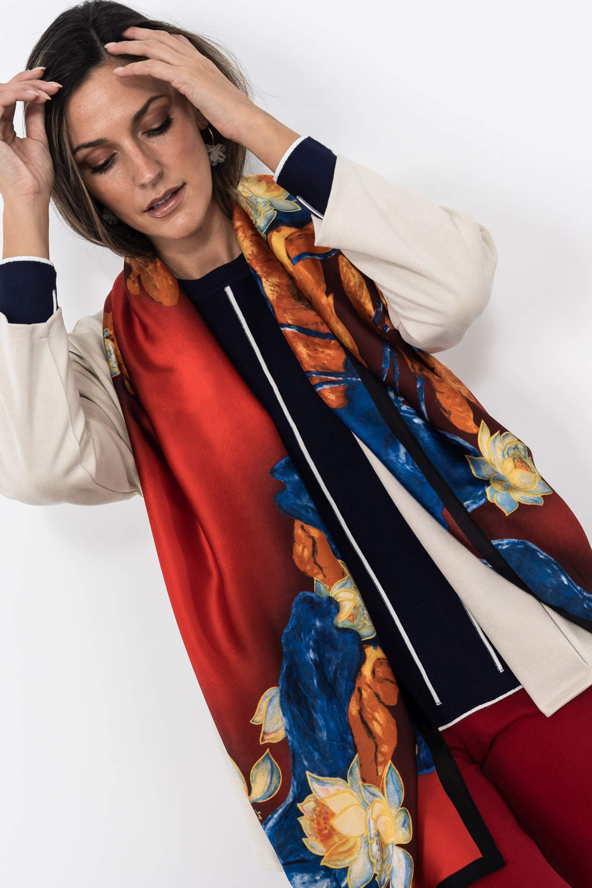 FOULARD EFECTO SEDA FLOR