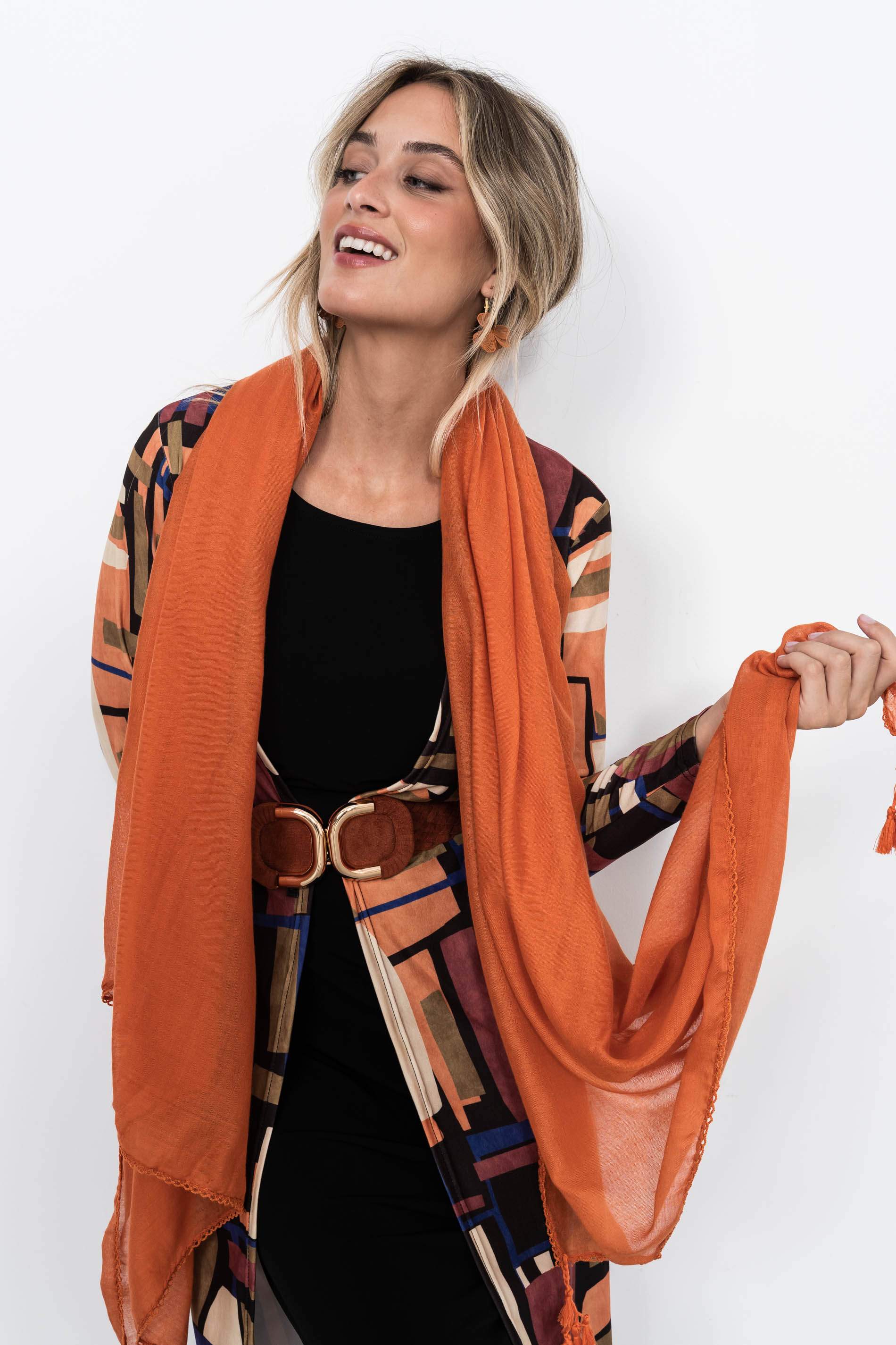 FOULARD LISO POMPONES CALDERA