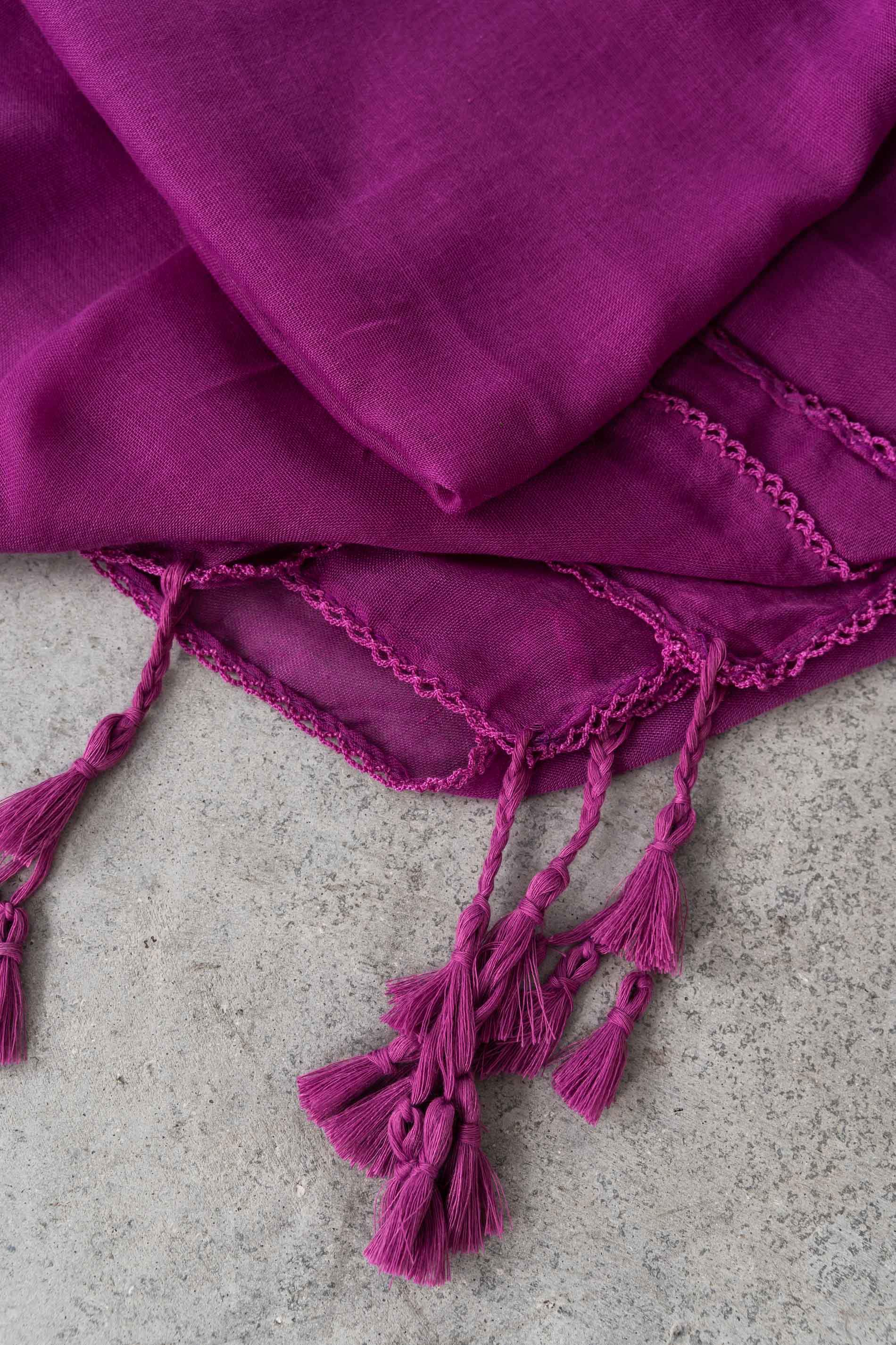 FOULARD LISO POMPONES BUGANVILLA