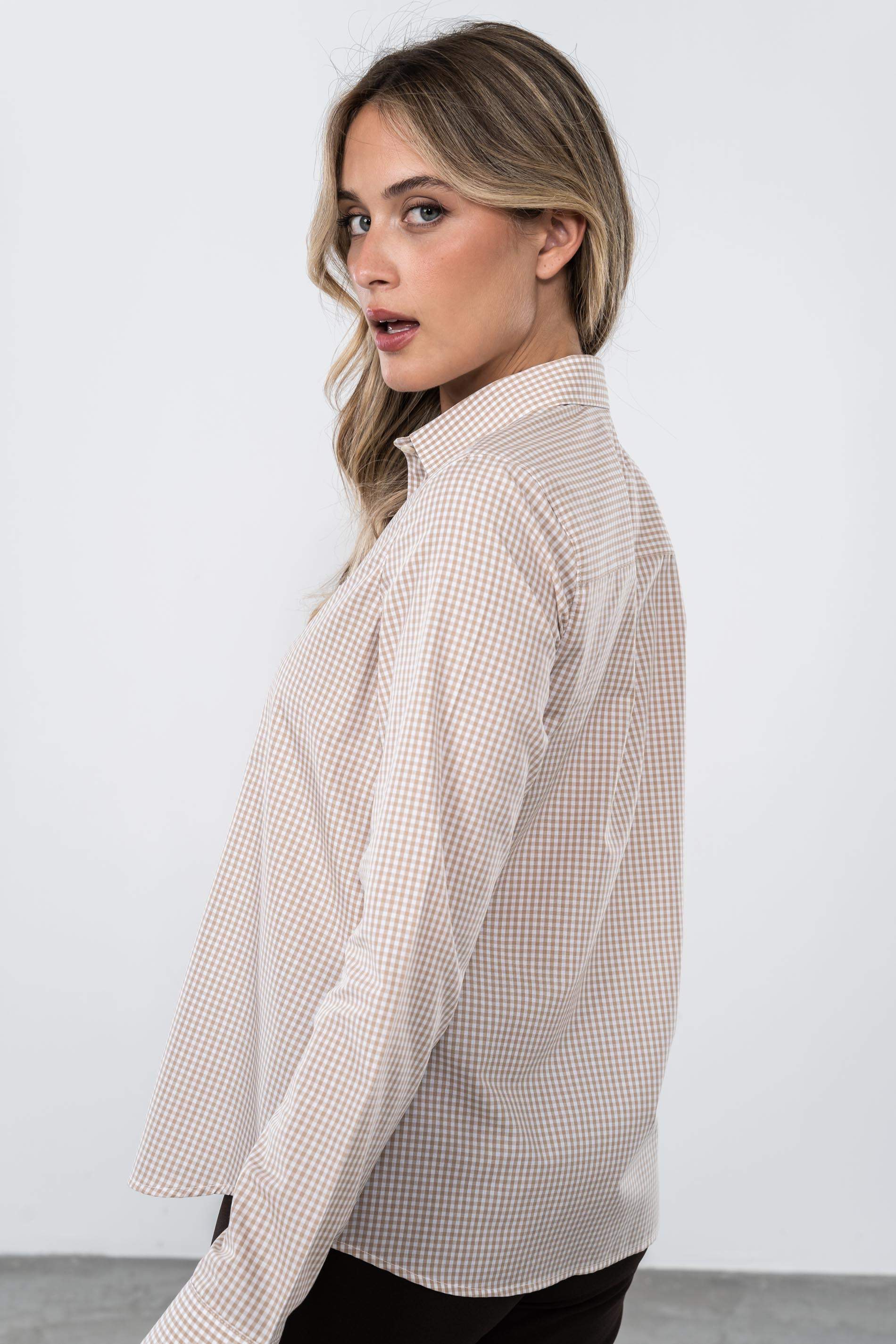 CAMISA CUADRITOS CHORRERA CAMEL
