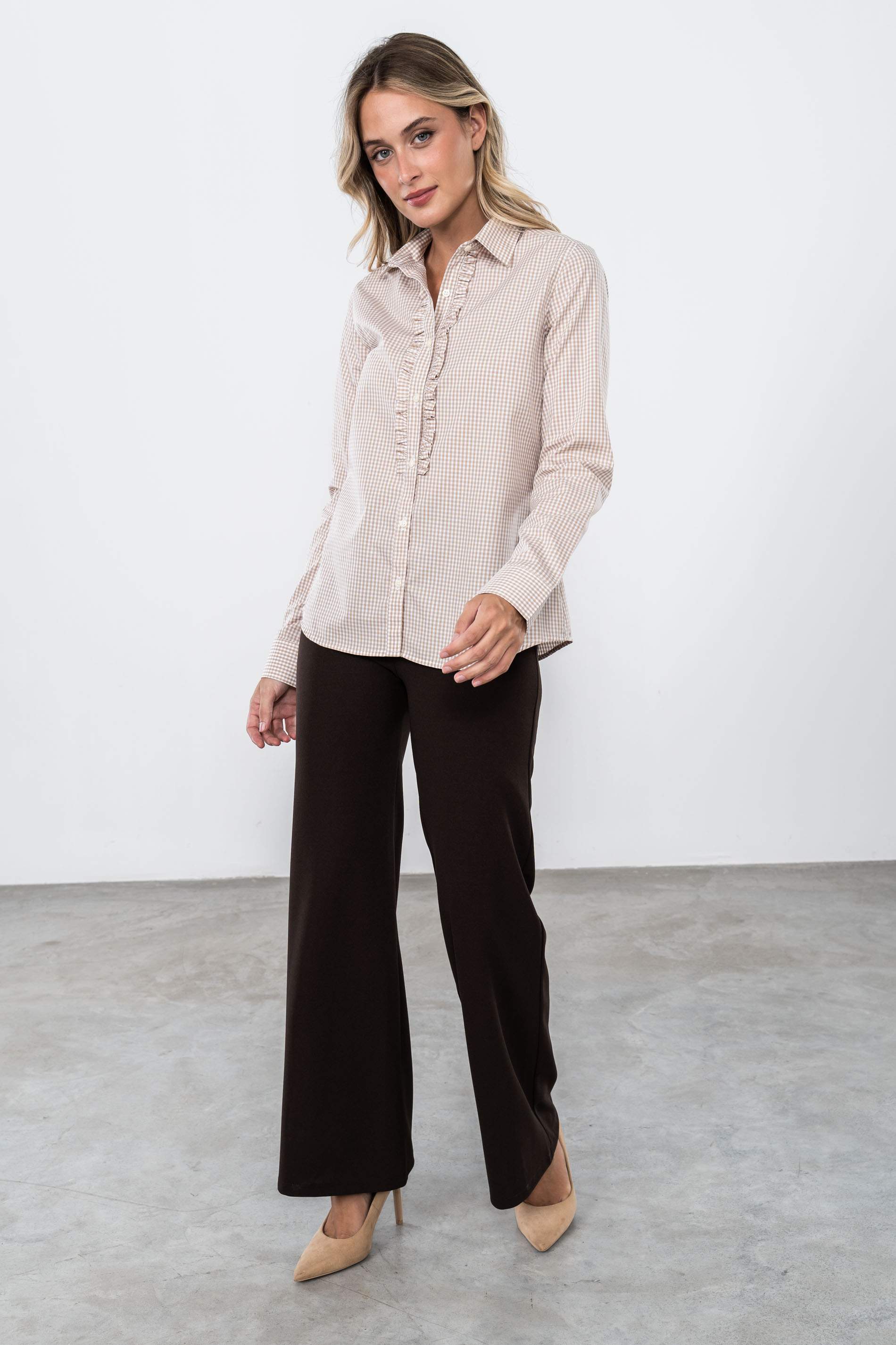 CAMISA CUADRITOS CHORRERA CAMEL