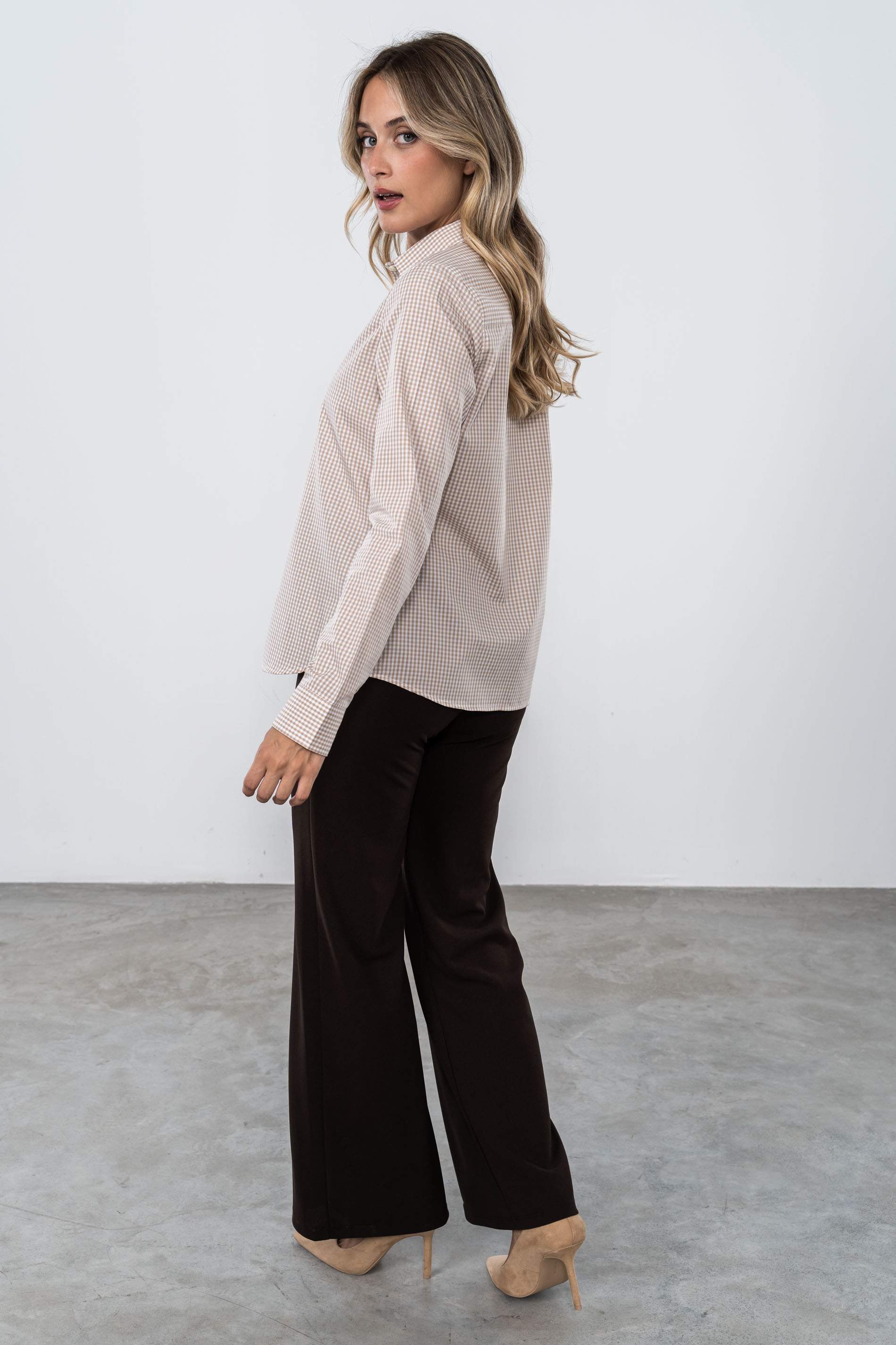 CAMISA CUADRITOS CHORRERA CAMEL