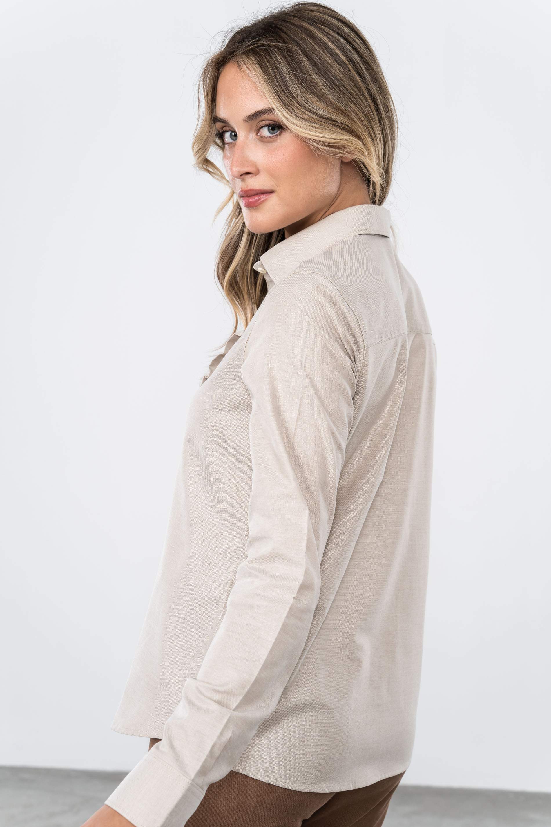 CAMISA DOBLE CHORRERA BEIGE