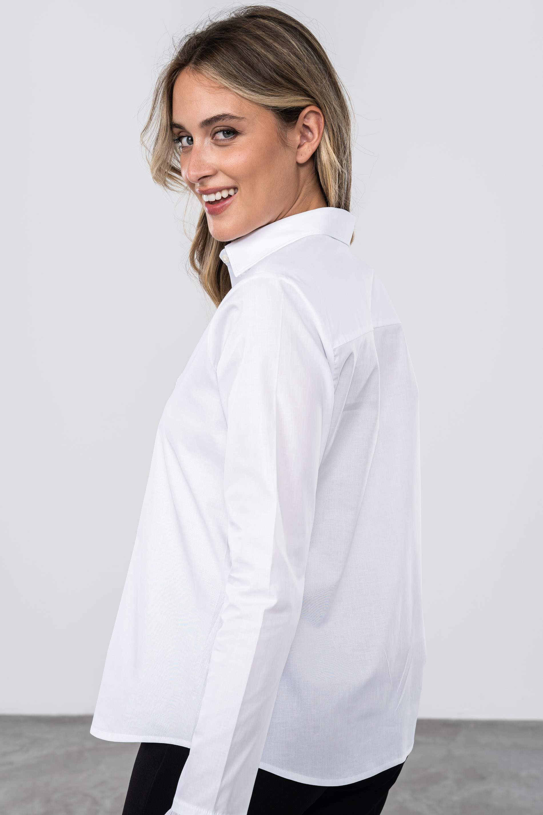 CAMISA CHORRERA PLISADA BLANCO