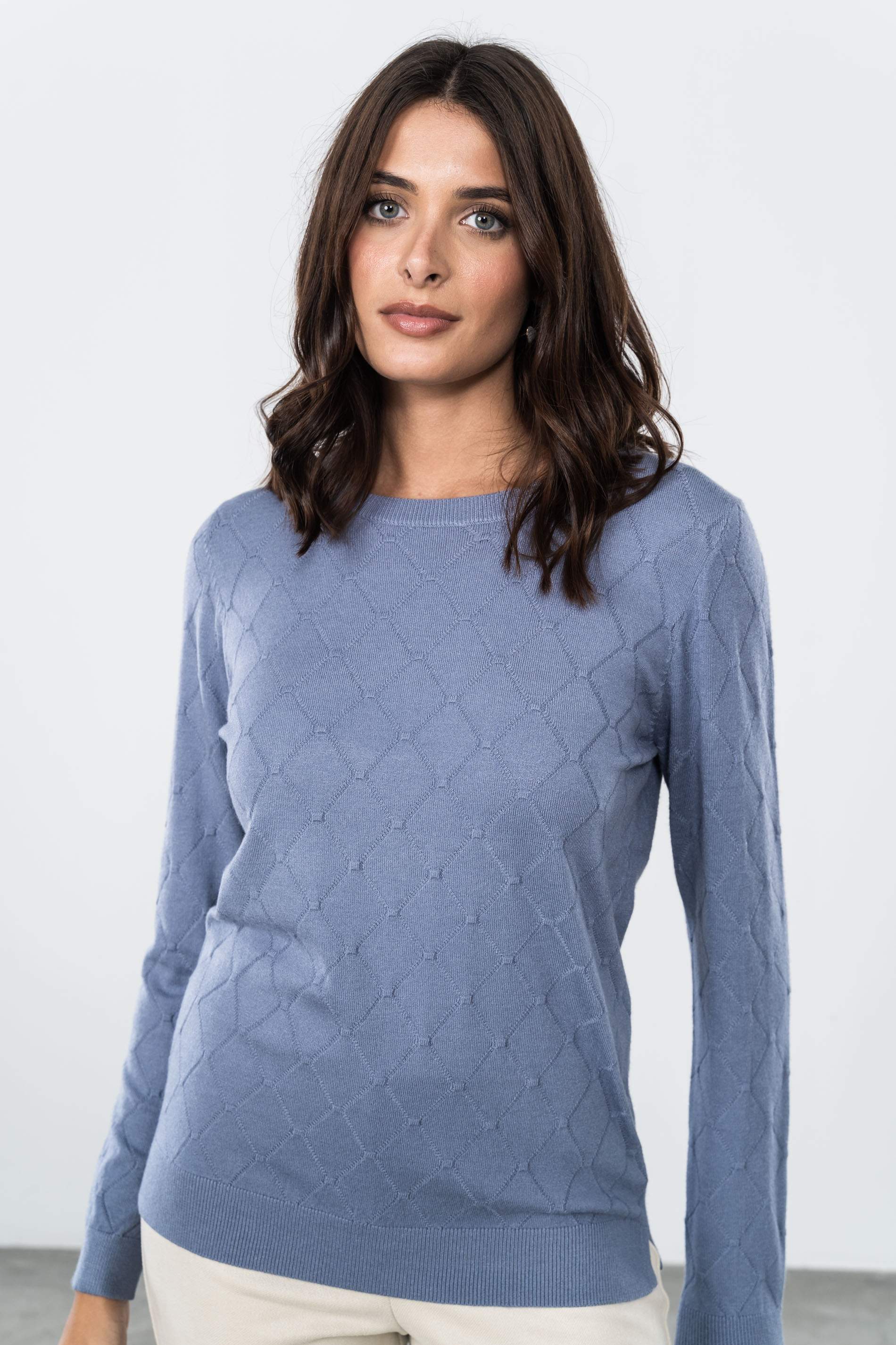 JERSEY CALADOS ROMBOS CELESTE