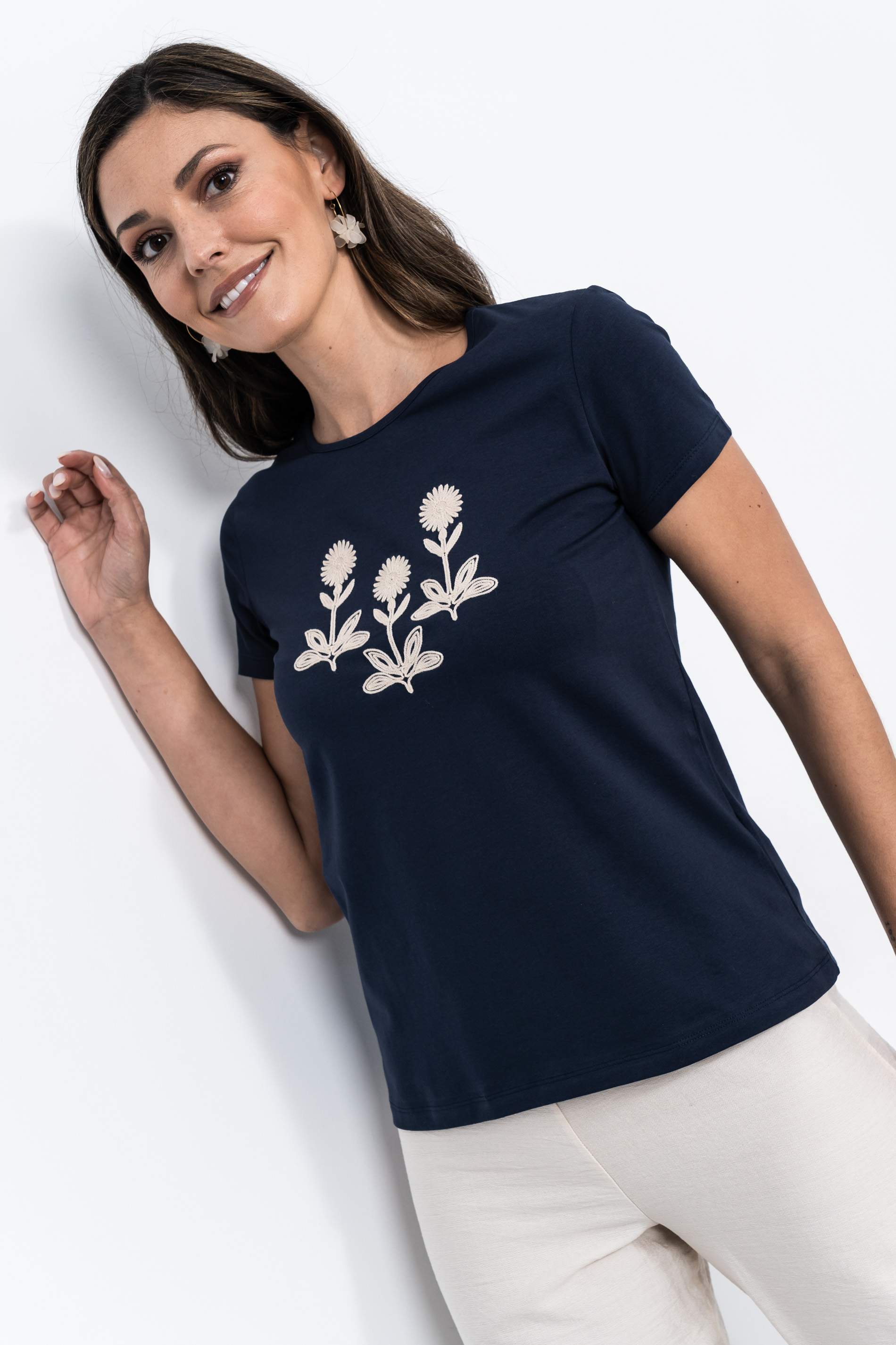 CAMISETA BORDADO CORDÓN MARINO