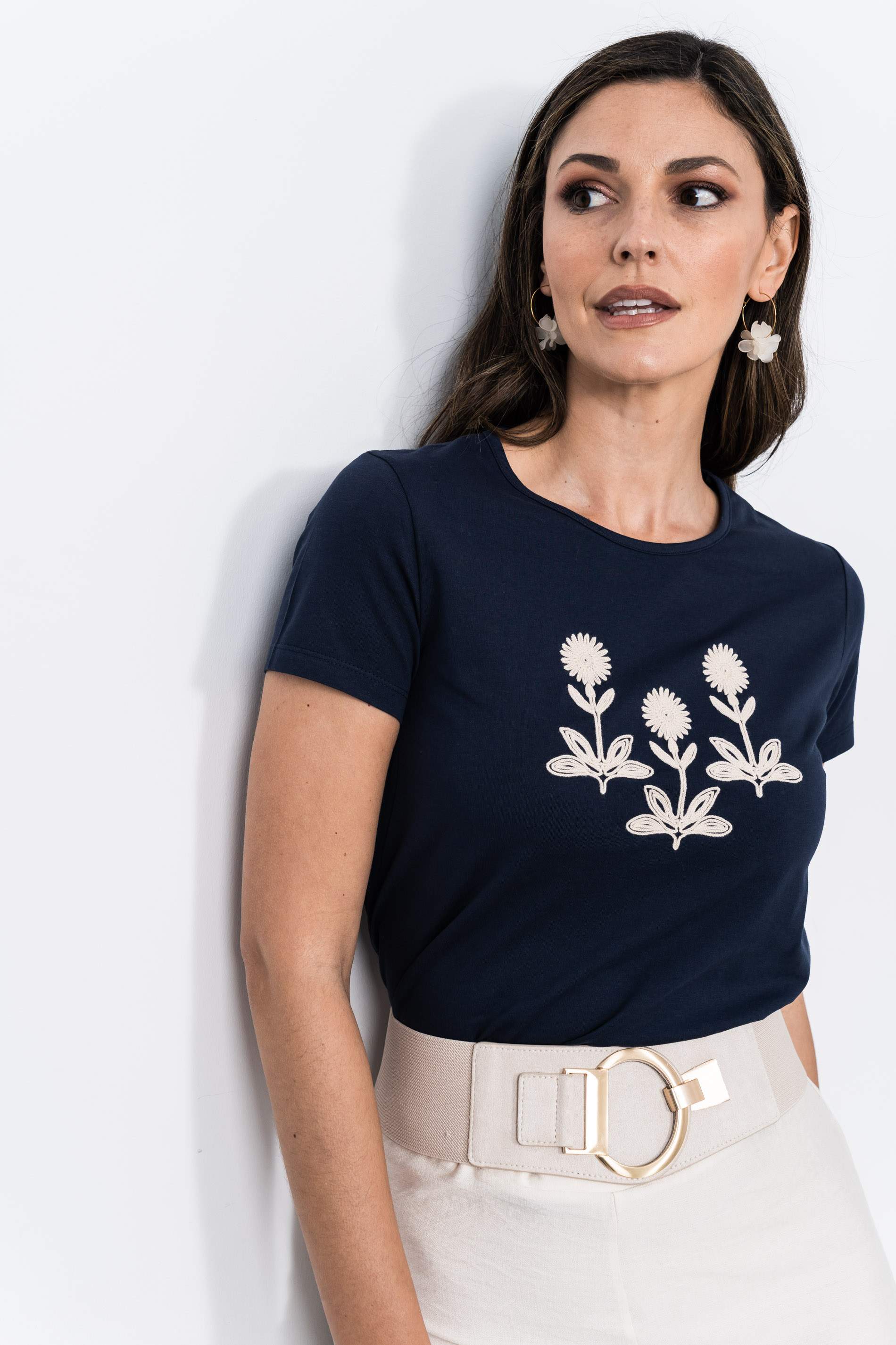 CAMISETA BORDADO CORDÓN MARINO