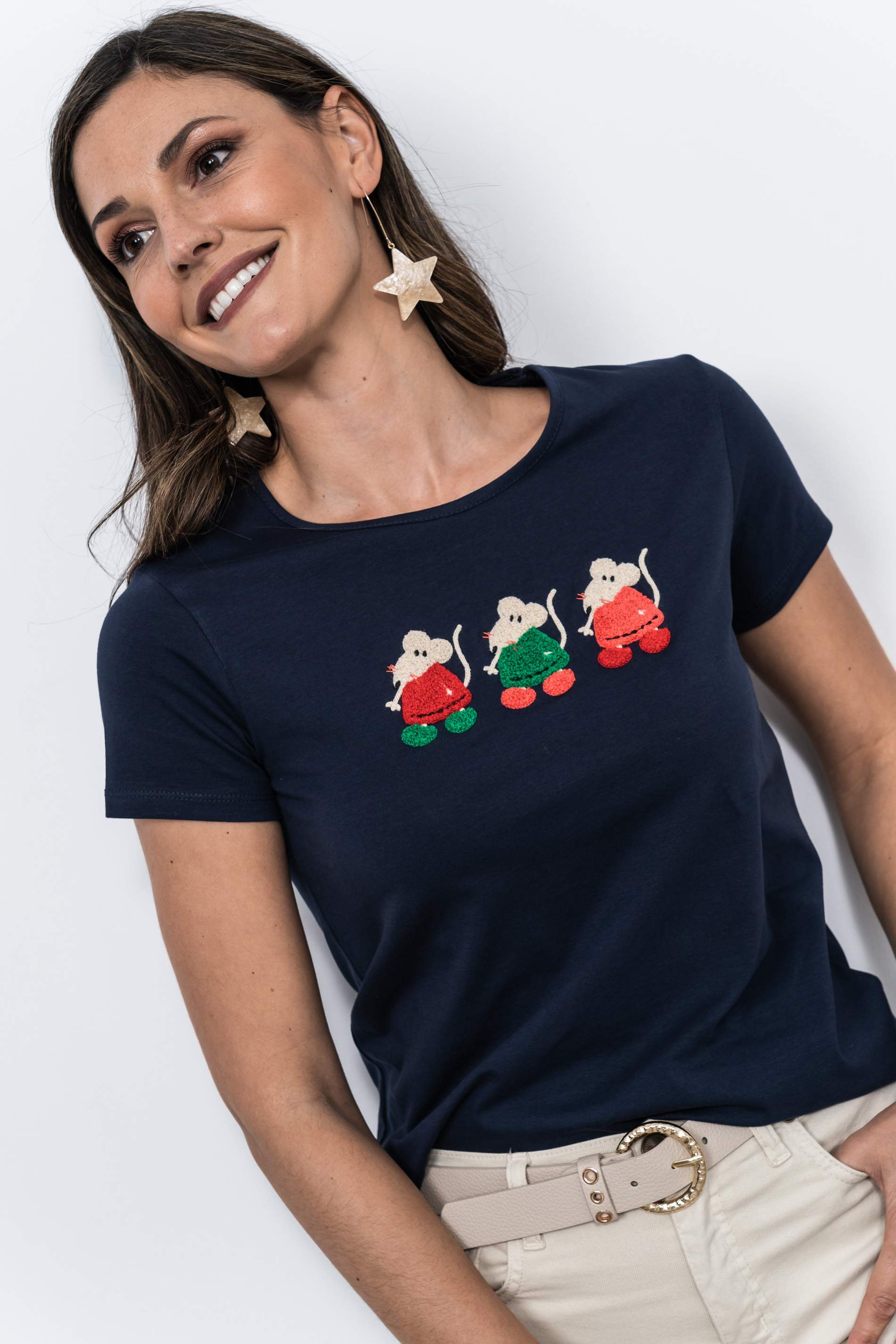 CAMISETA RATONES MARINO