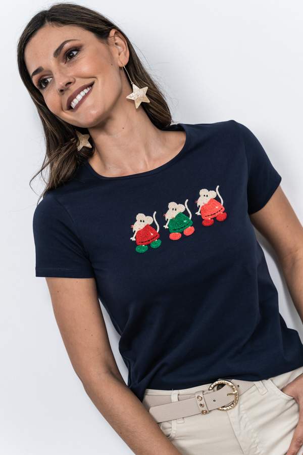 CAMISETA RATONES MARINO