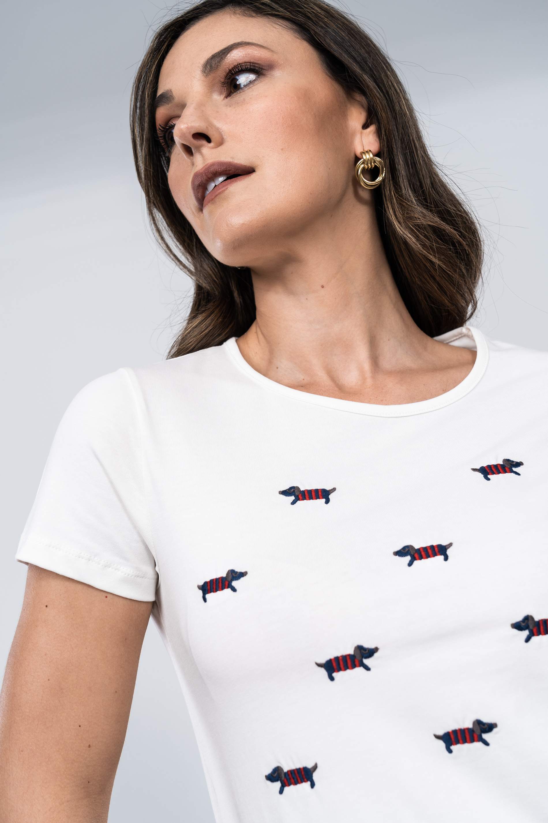 CAMISETA PERRITO RAYAS CRUDO