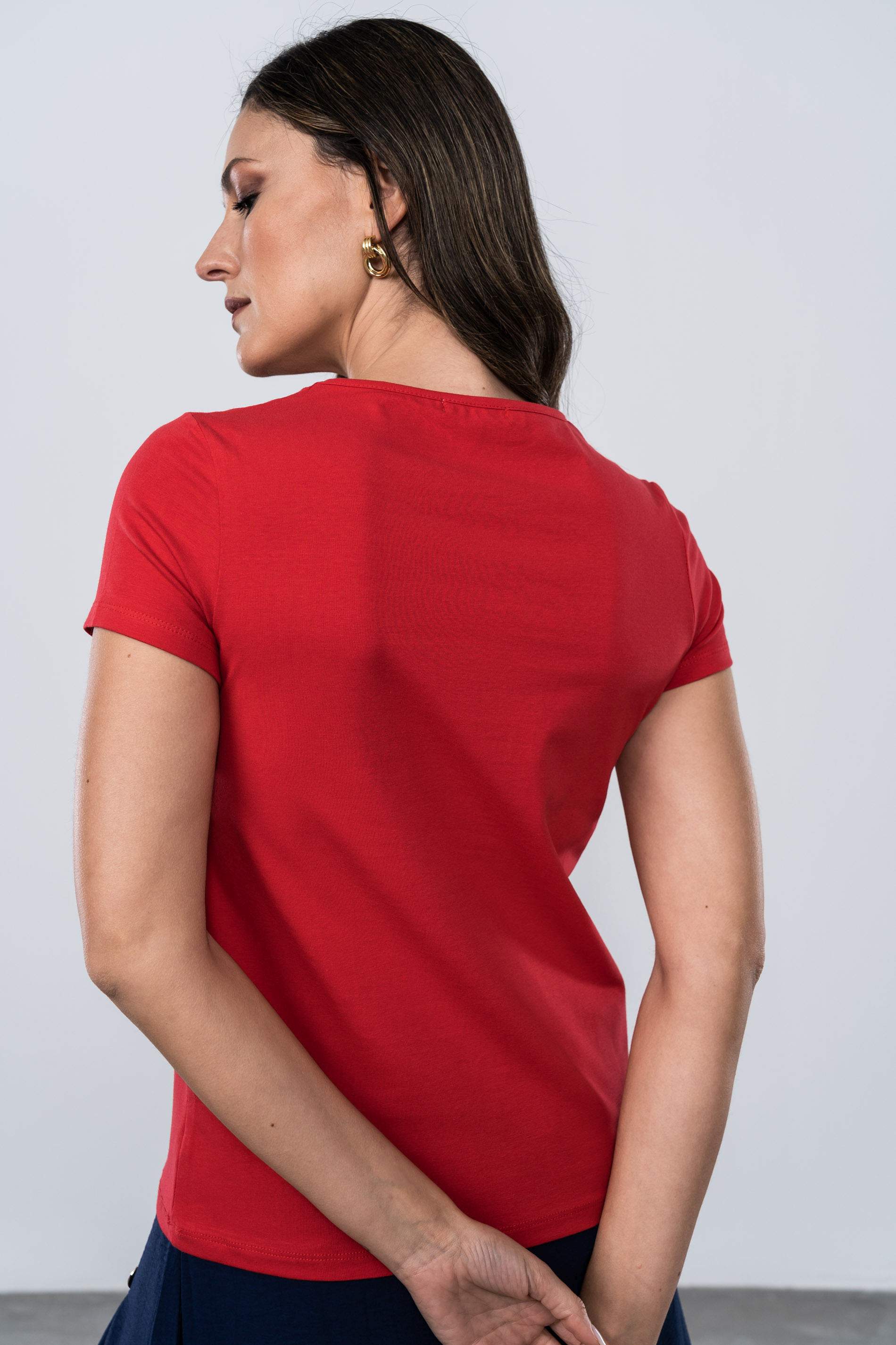 CAMISETA PERRITO RAYAS ROJO