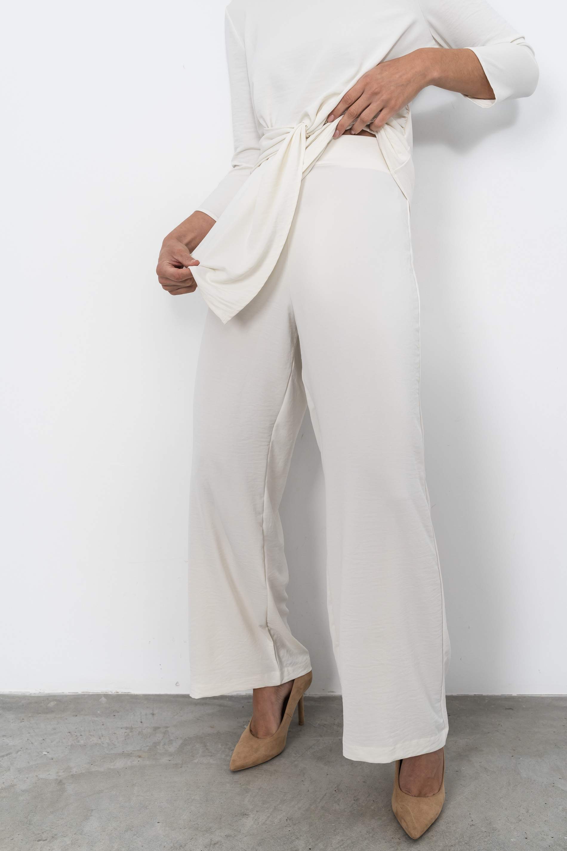 PANTALÓN RECTO MARFIL
