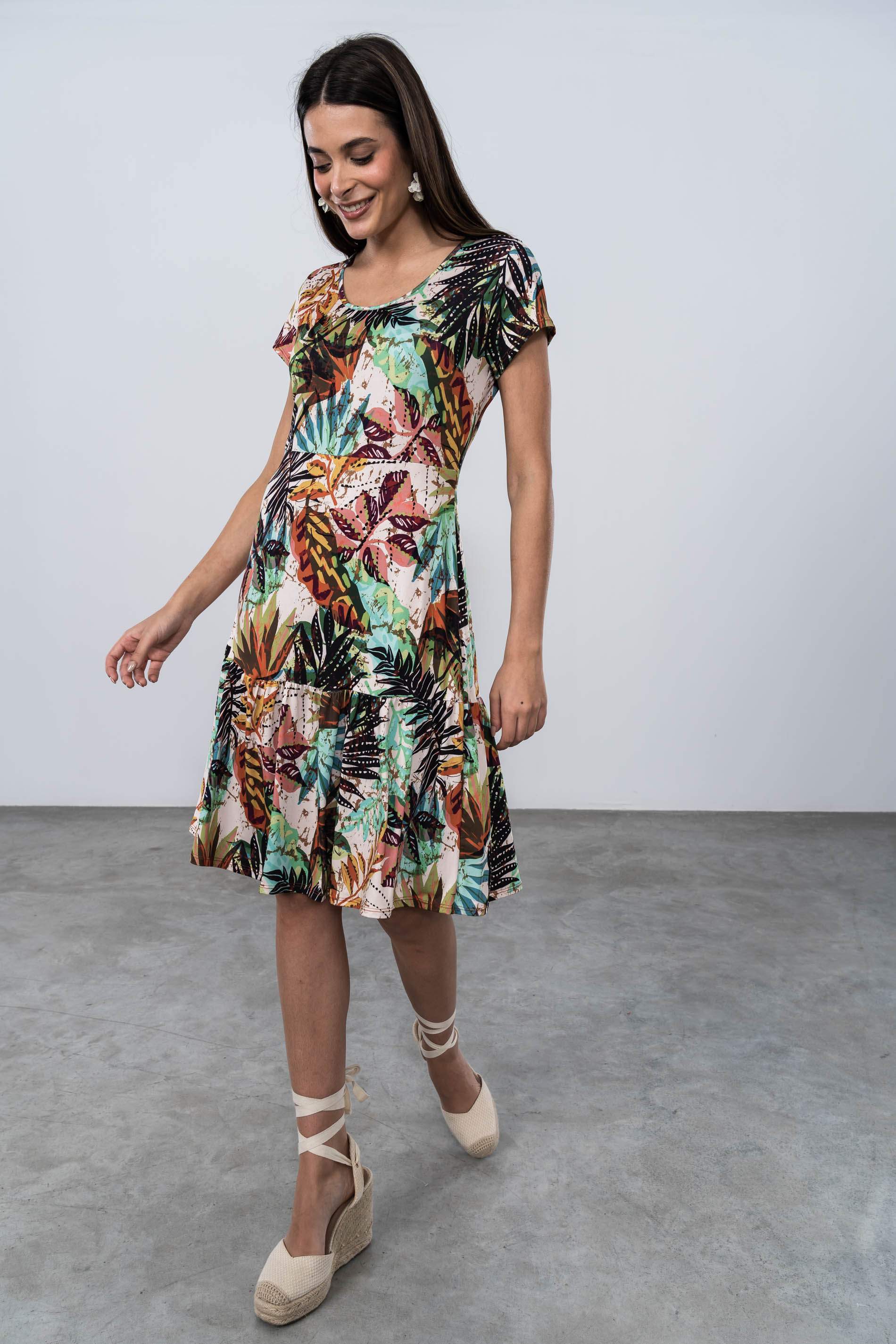 VESTIDO VOLANTE PALMERAS