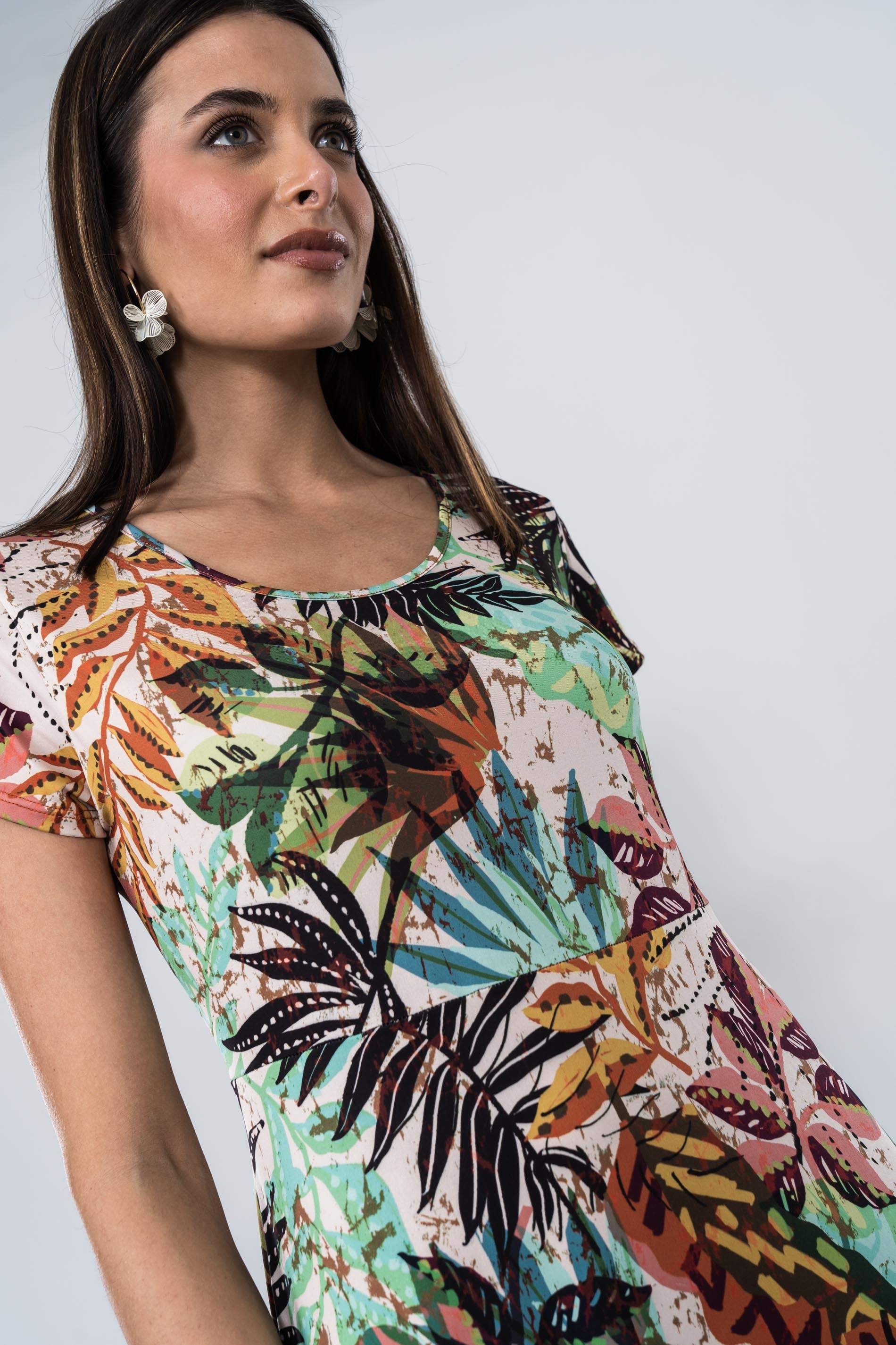 VESTIDO VOLANTE PALMERAS