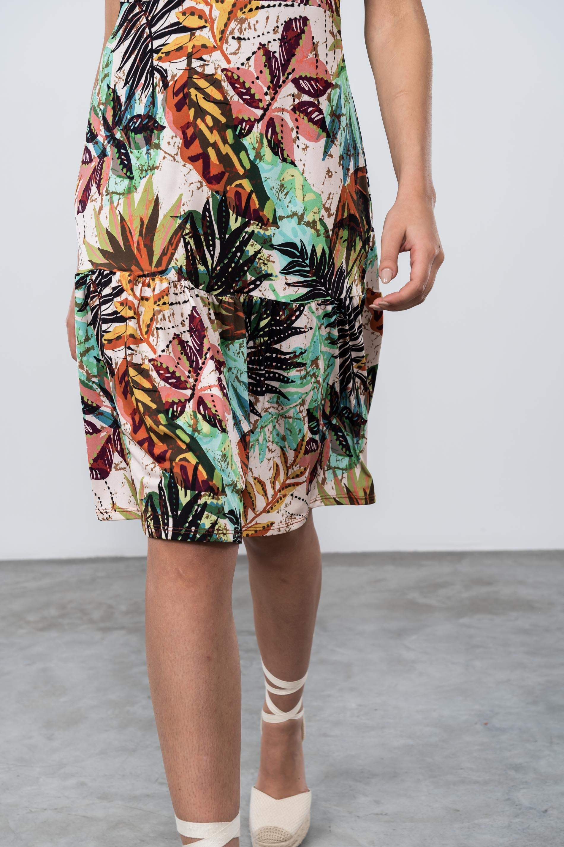 VESTIDO VOLANTE PALMERAS
