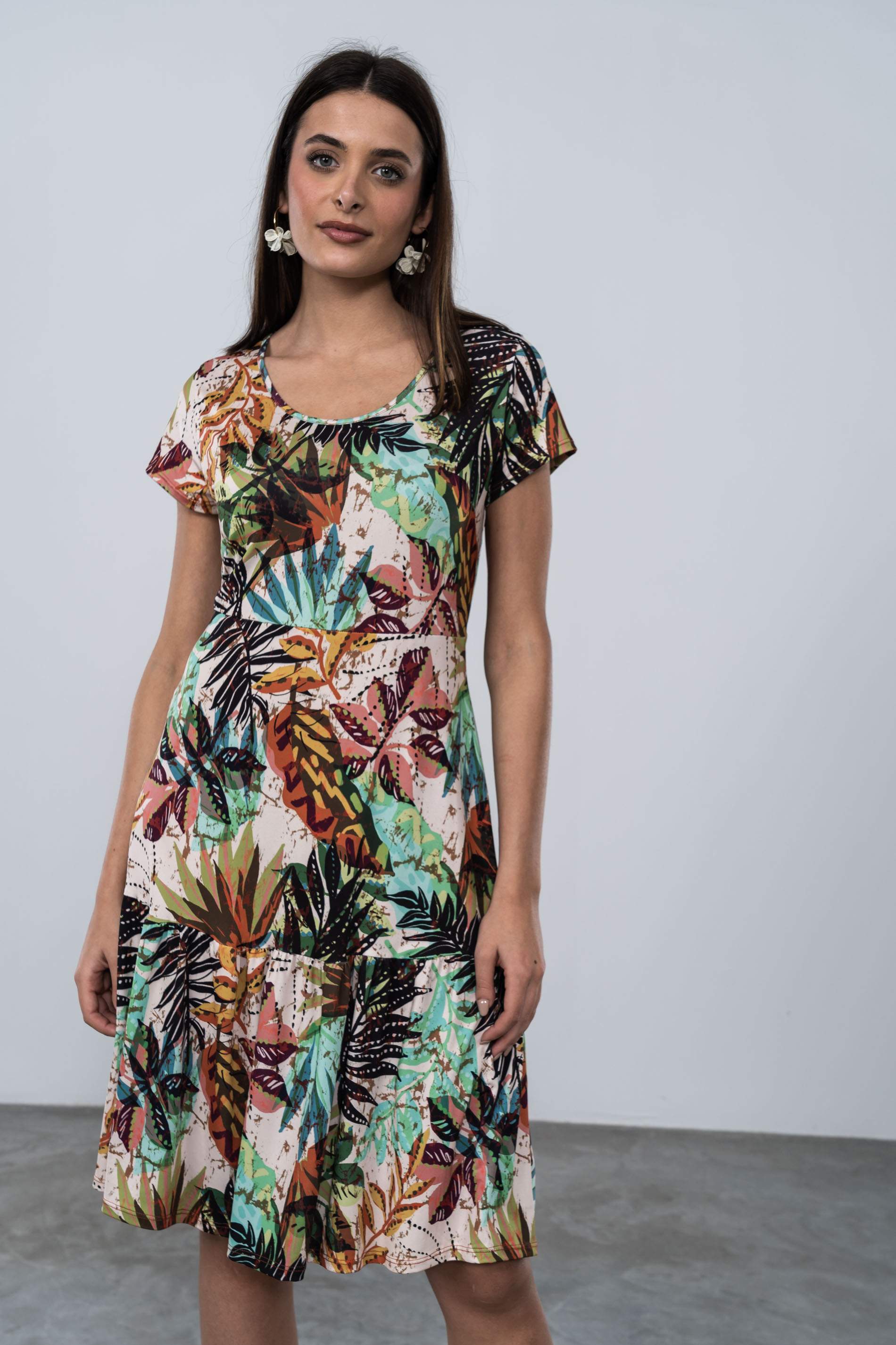 VESTIDO VOLANTE PALMERAS