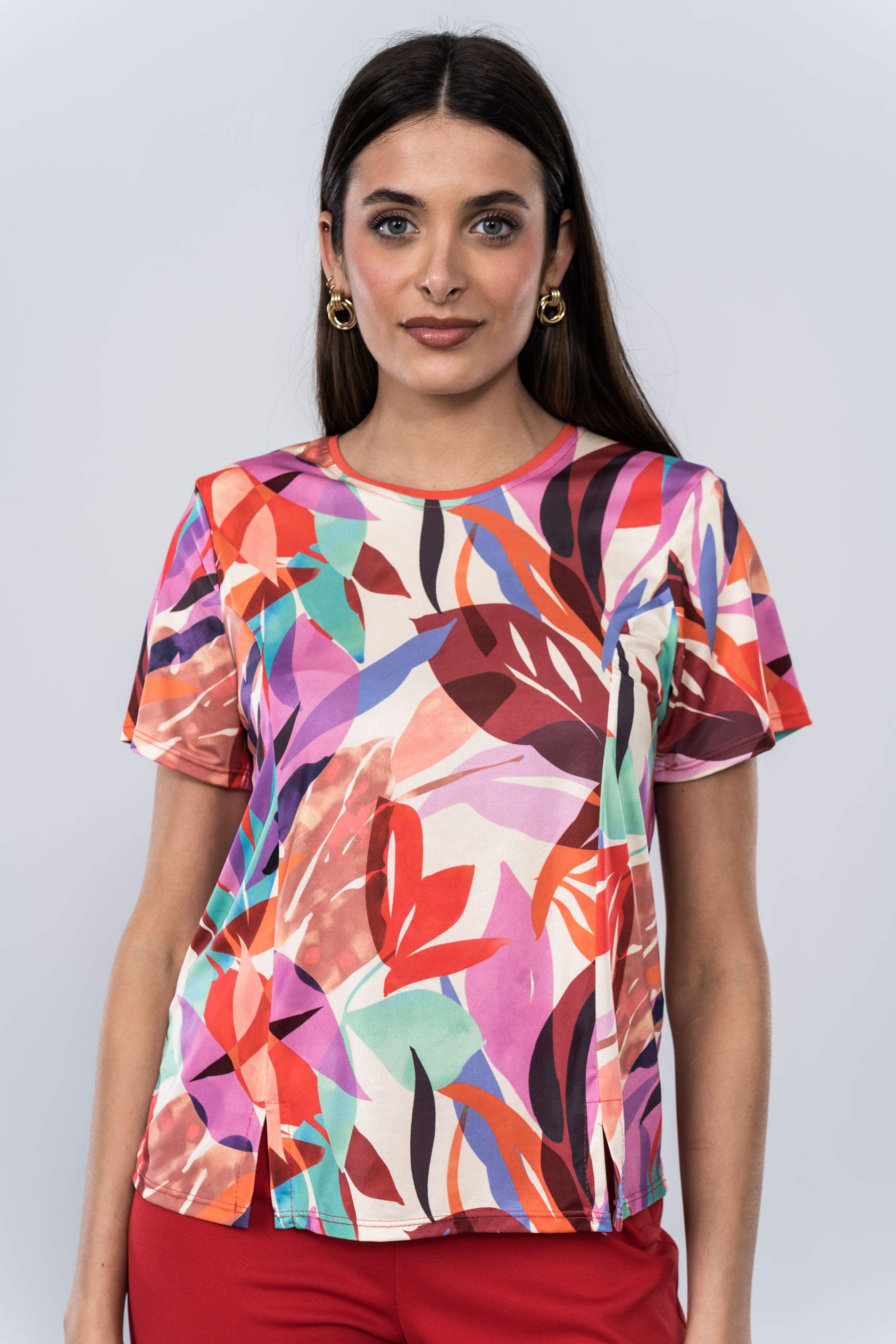 CAMISETA HOJAS COLORES