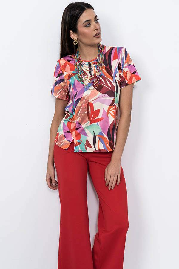 CAMISETA HOJAS COLORES