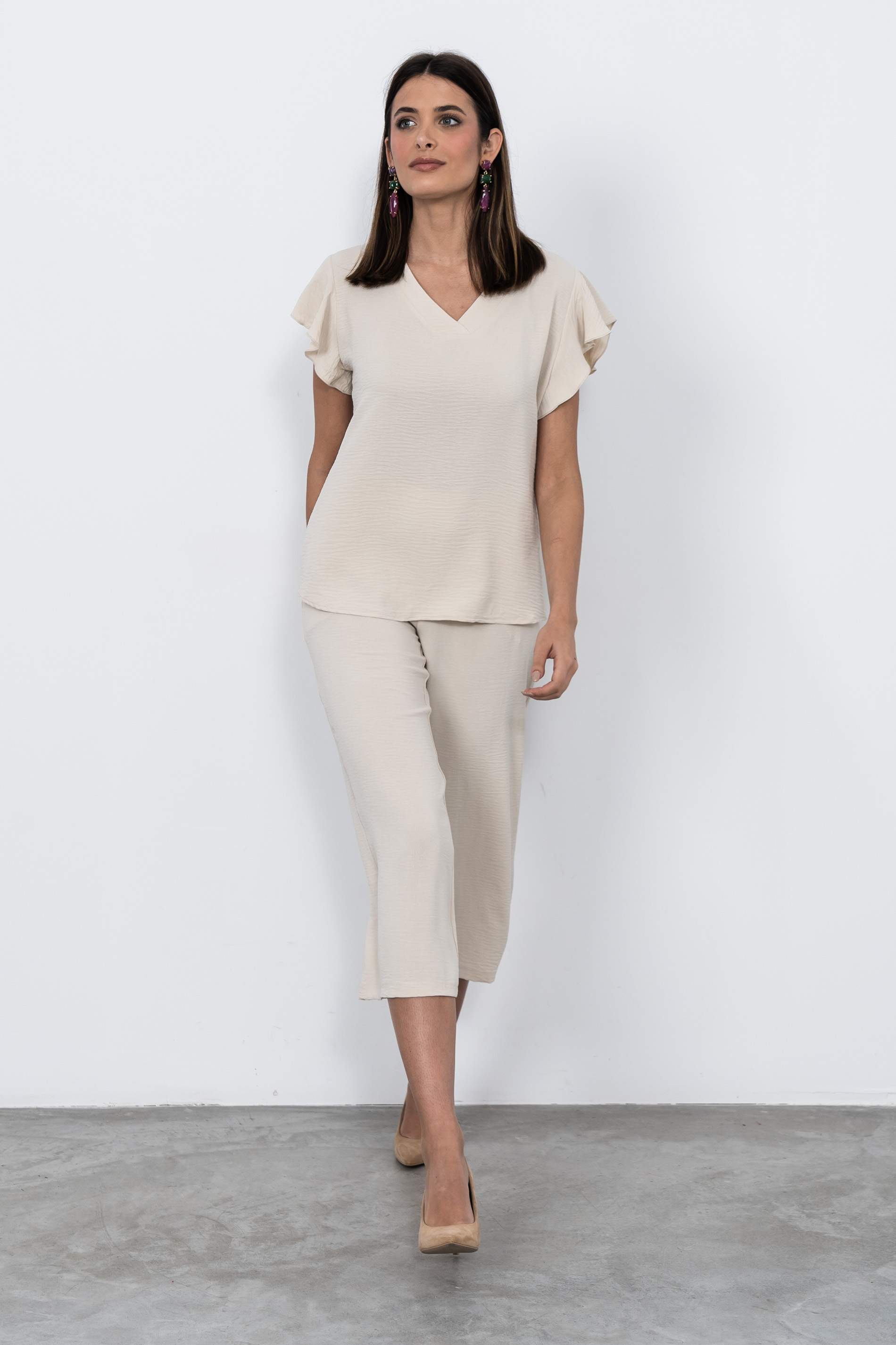 PANTALÓN CROP BEIGE