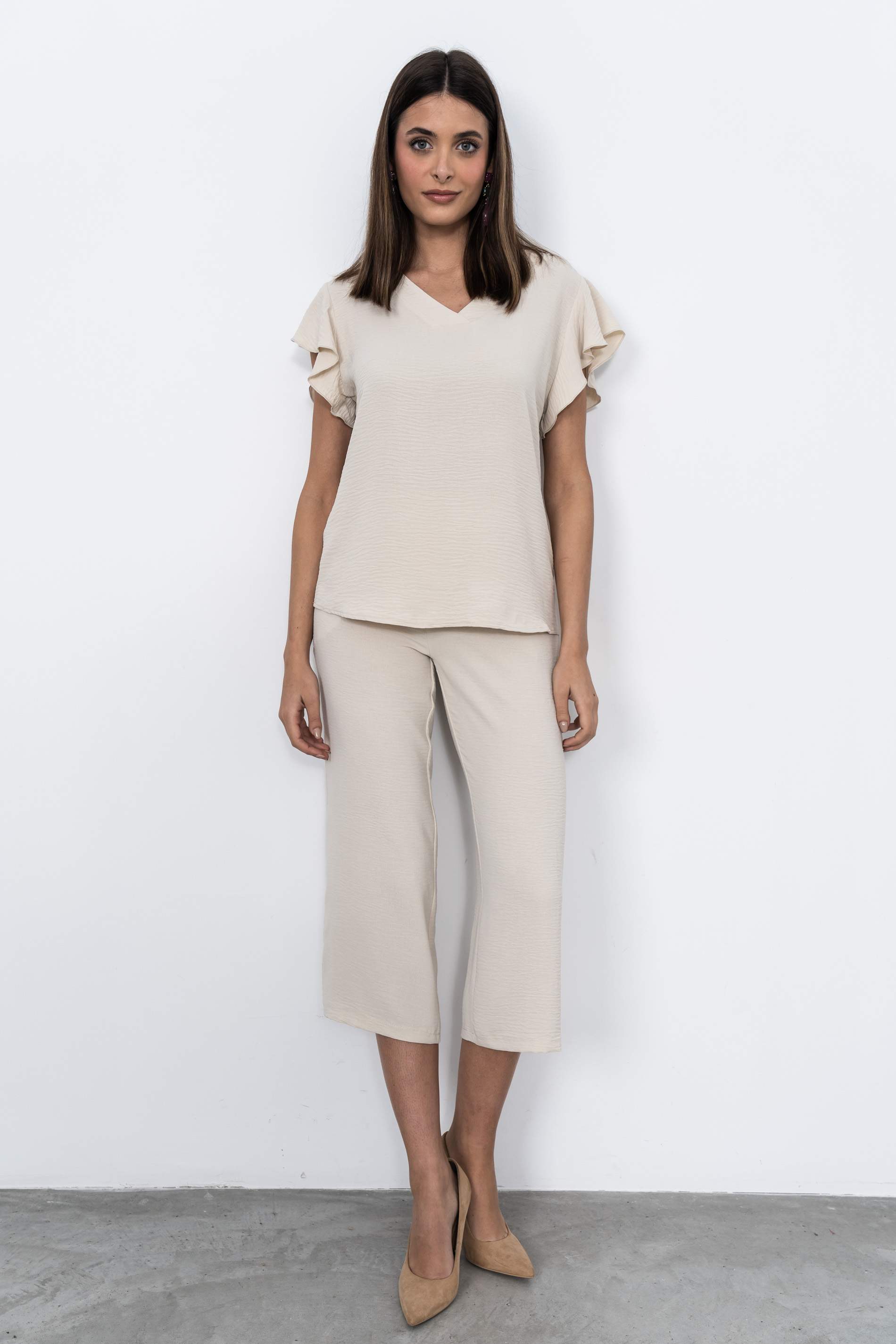 PANTALÓN CROP BEIGE