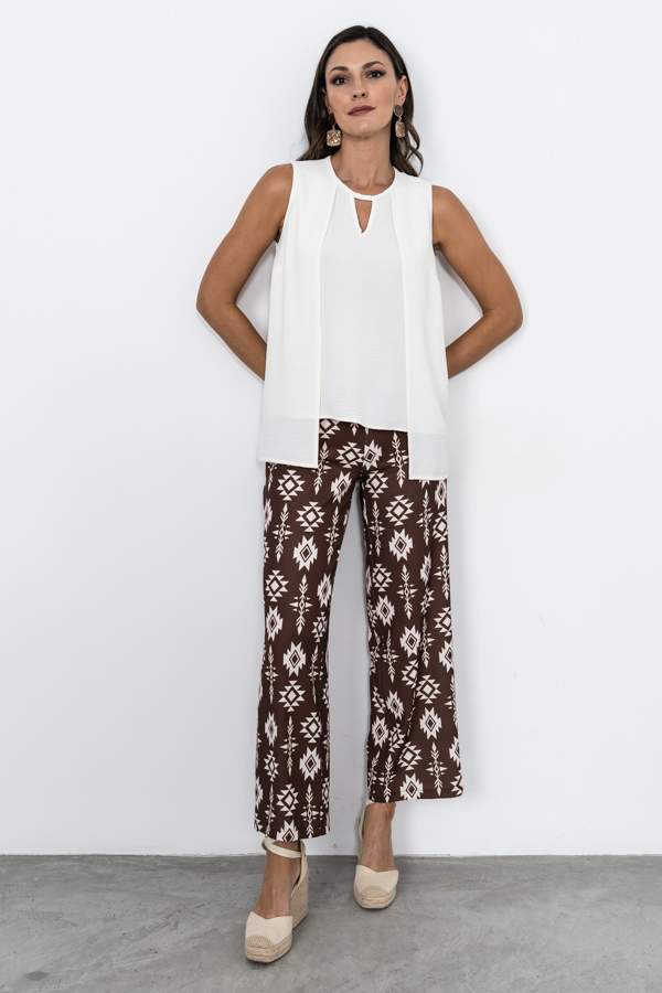 PANTALÓN ESTAMPADO AZTECA MARRÓN