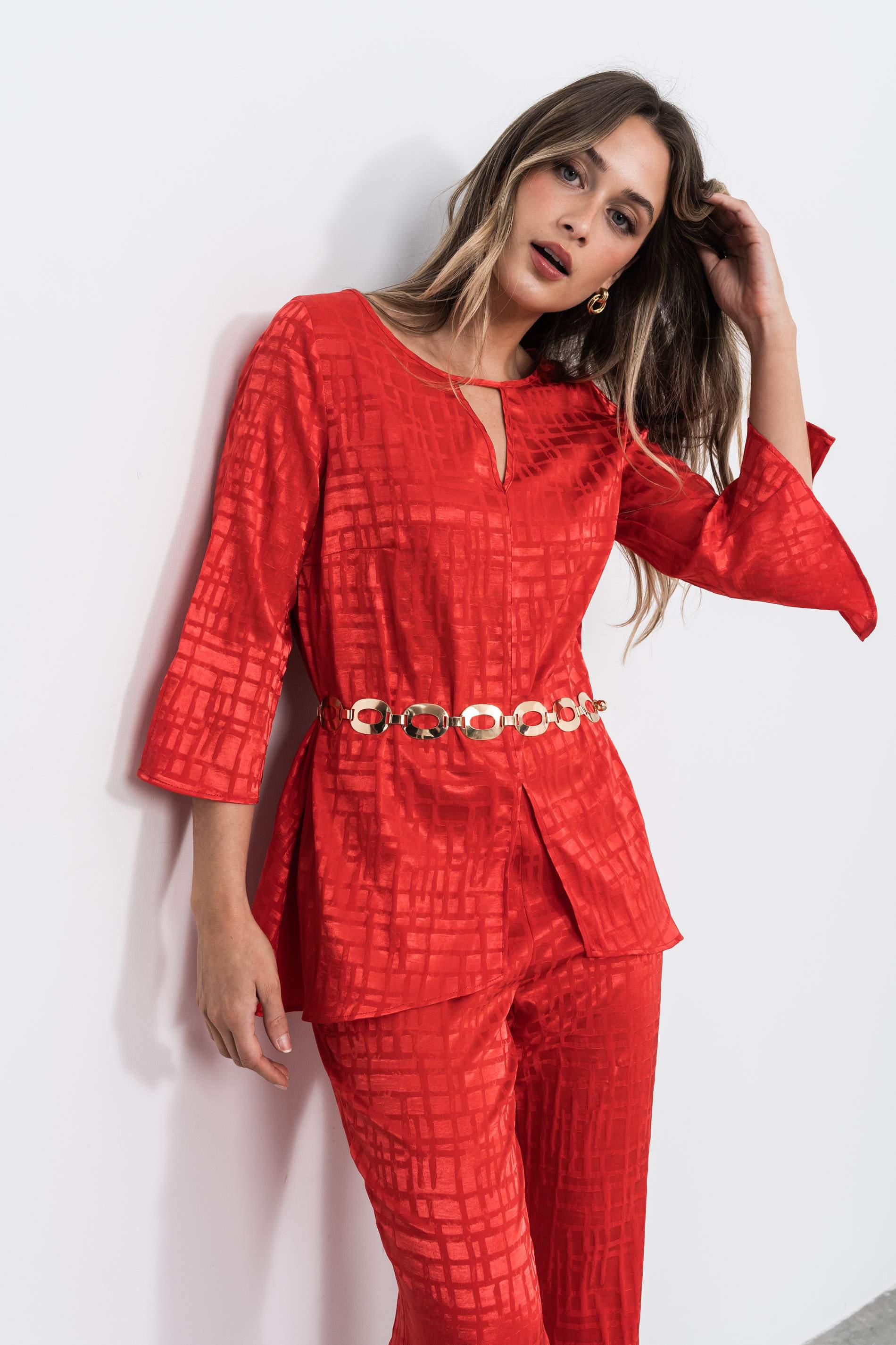 PANTALÓN SATINADO FANTASÍA ROJO