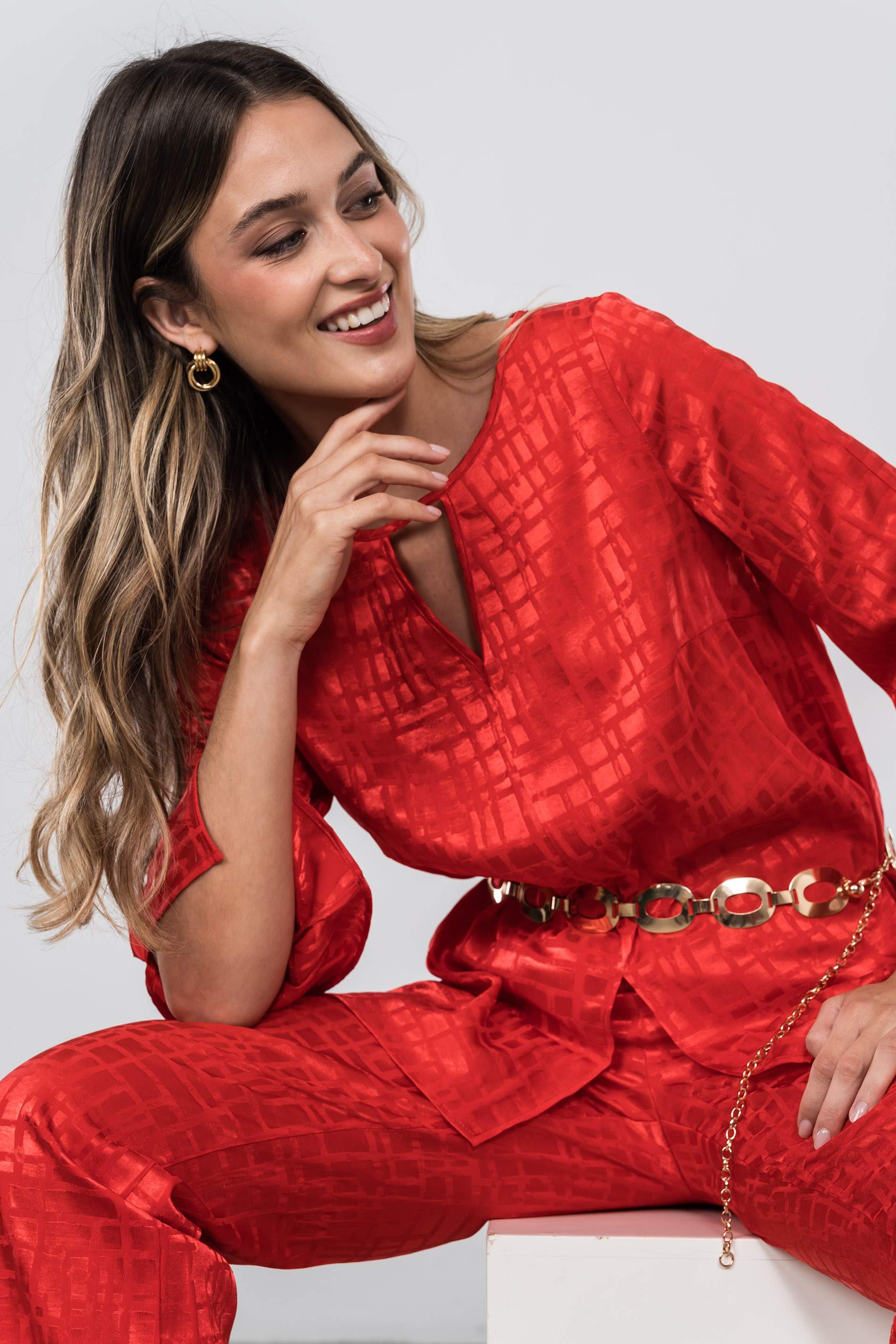 BLUSÓN JACQUARD SATINADO