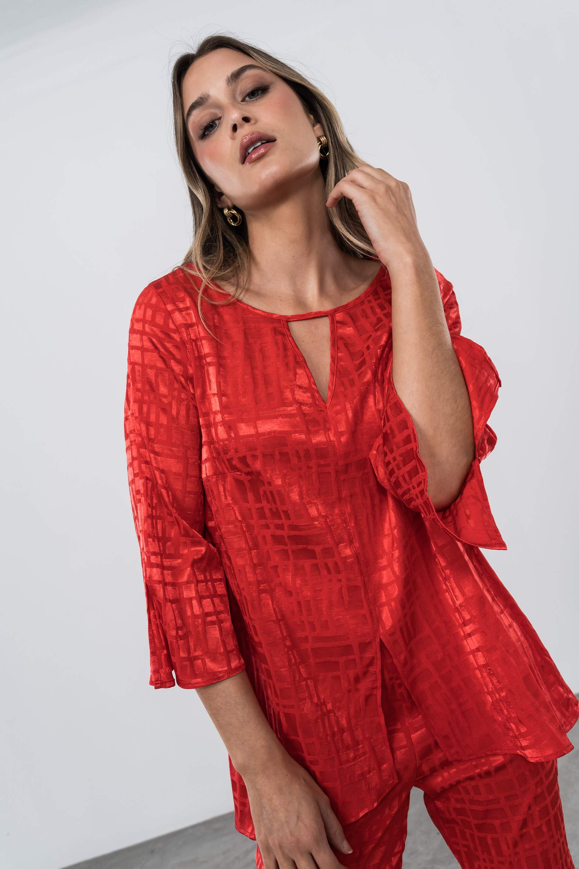BLUSÓN JACQUARD SATINADO