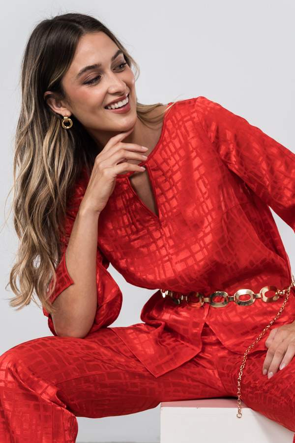 BLUSÓN JACQUARD SATINADO