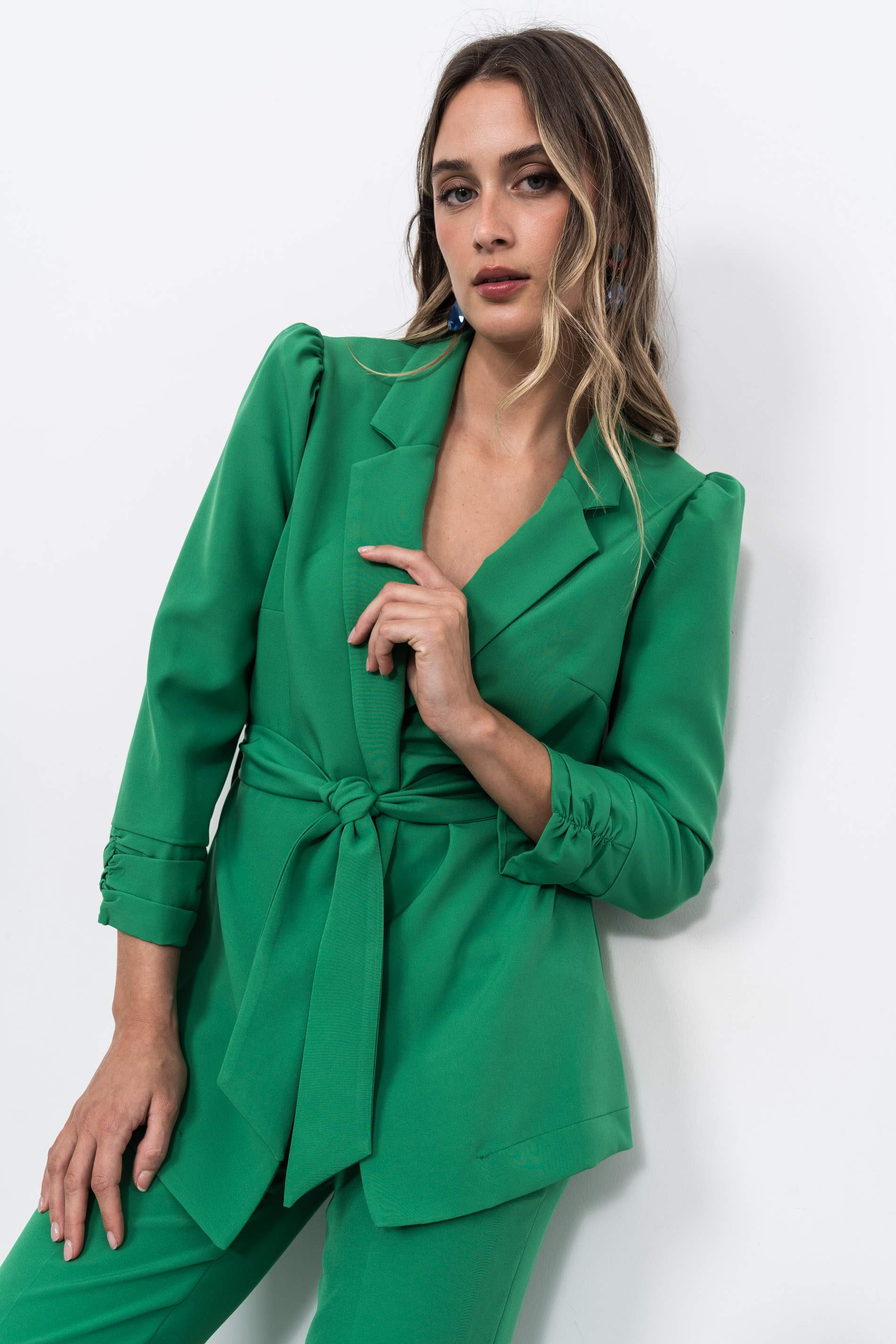 CHAQUETA PUÑO FRUNCES VERDE