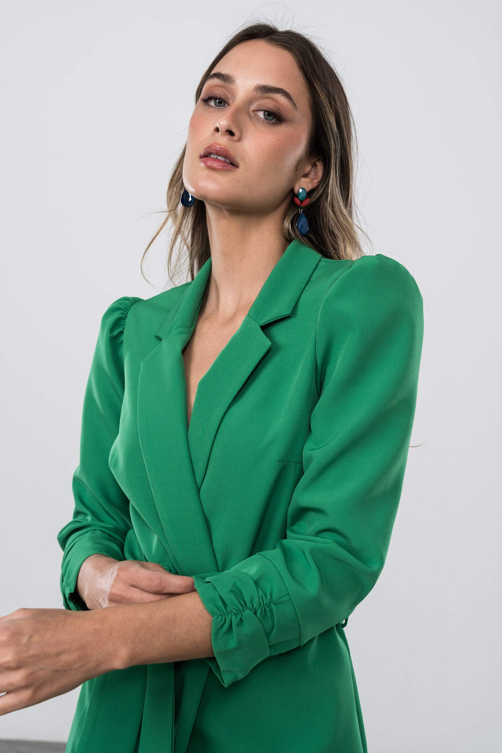 CHAQUETA PUÑO FRUNCES VERDE