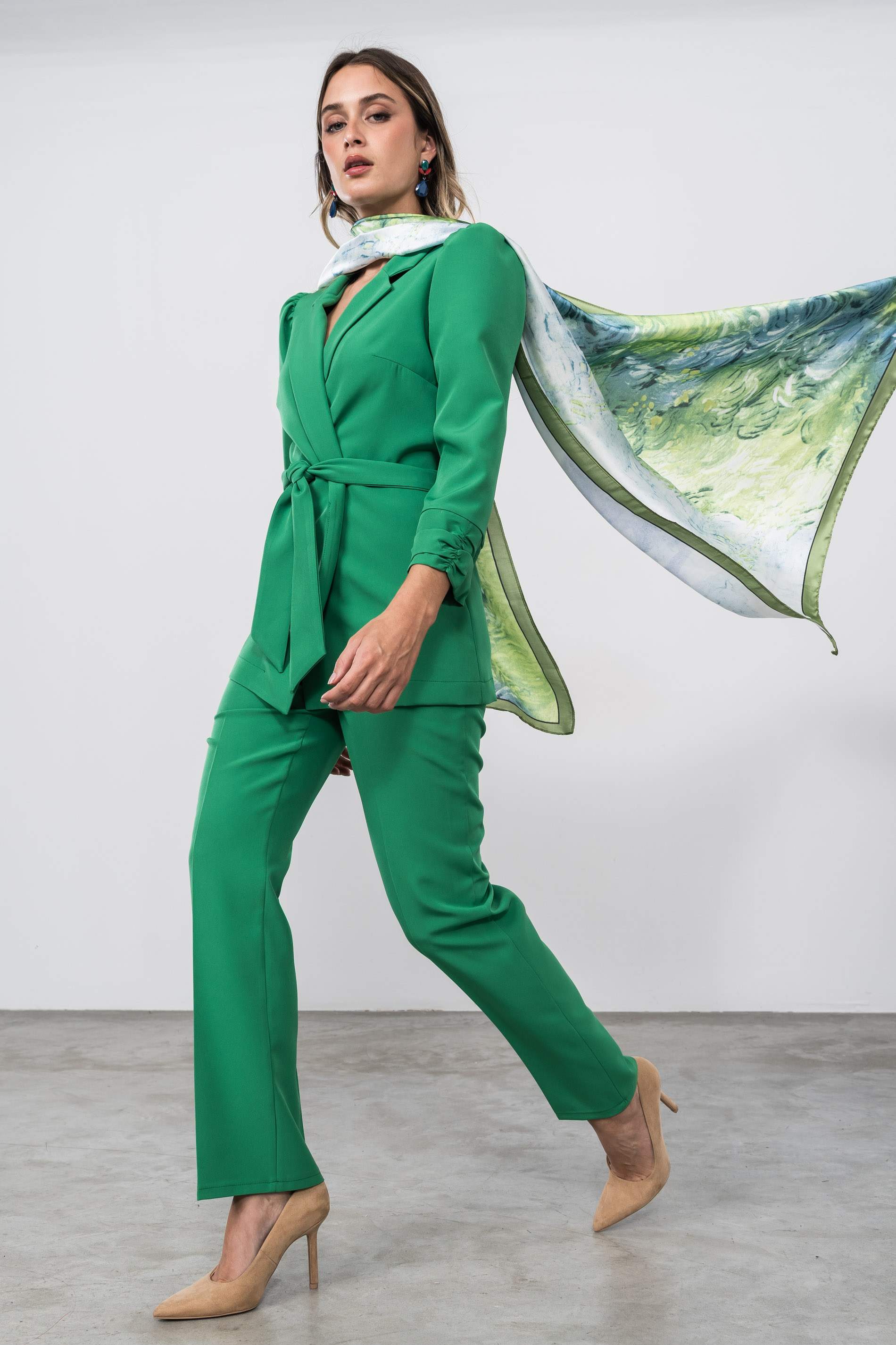 CHAQUETA PUÑO FRUNCES VERDE