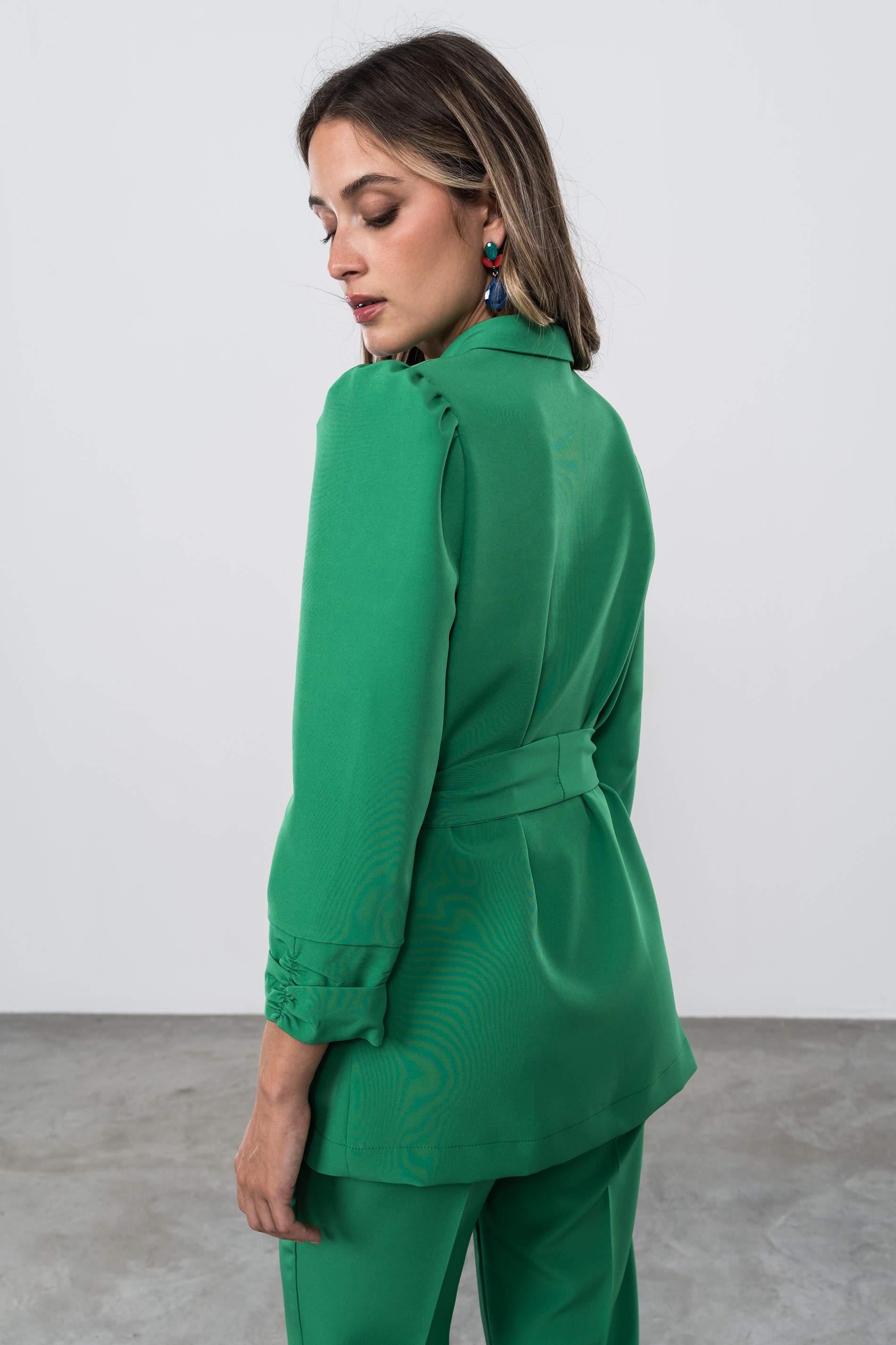 CHAQUETA PUÑO FRUNCES VERDE