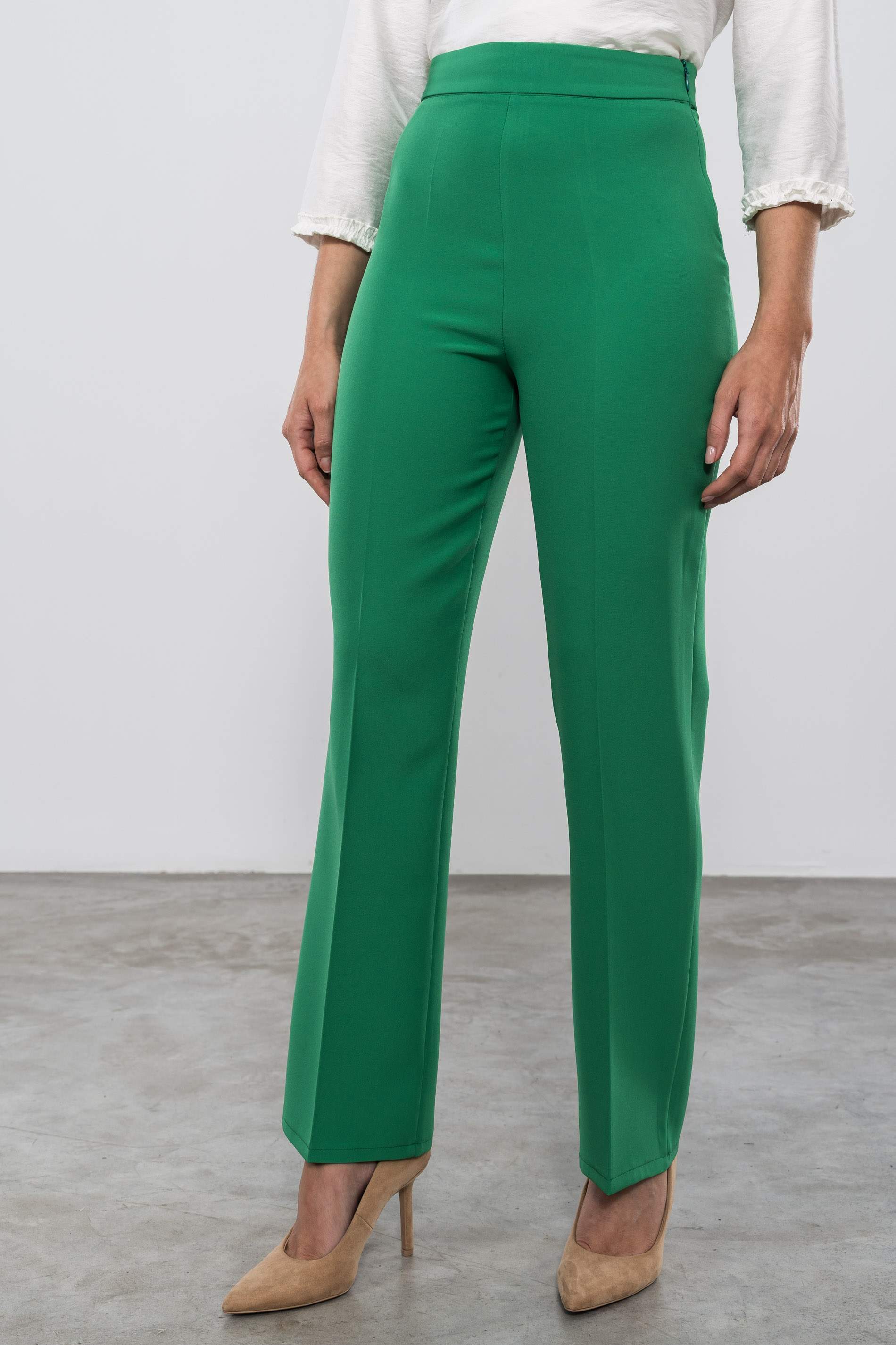 PANTALÓN RECTO VESTIR VERDE