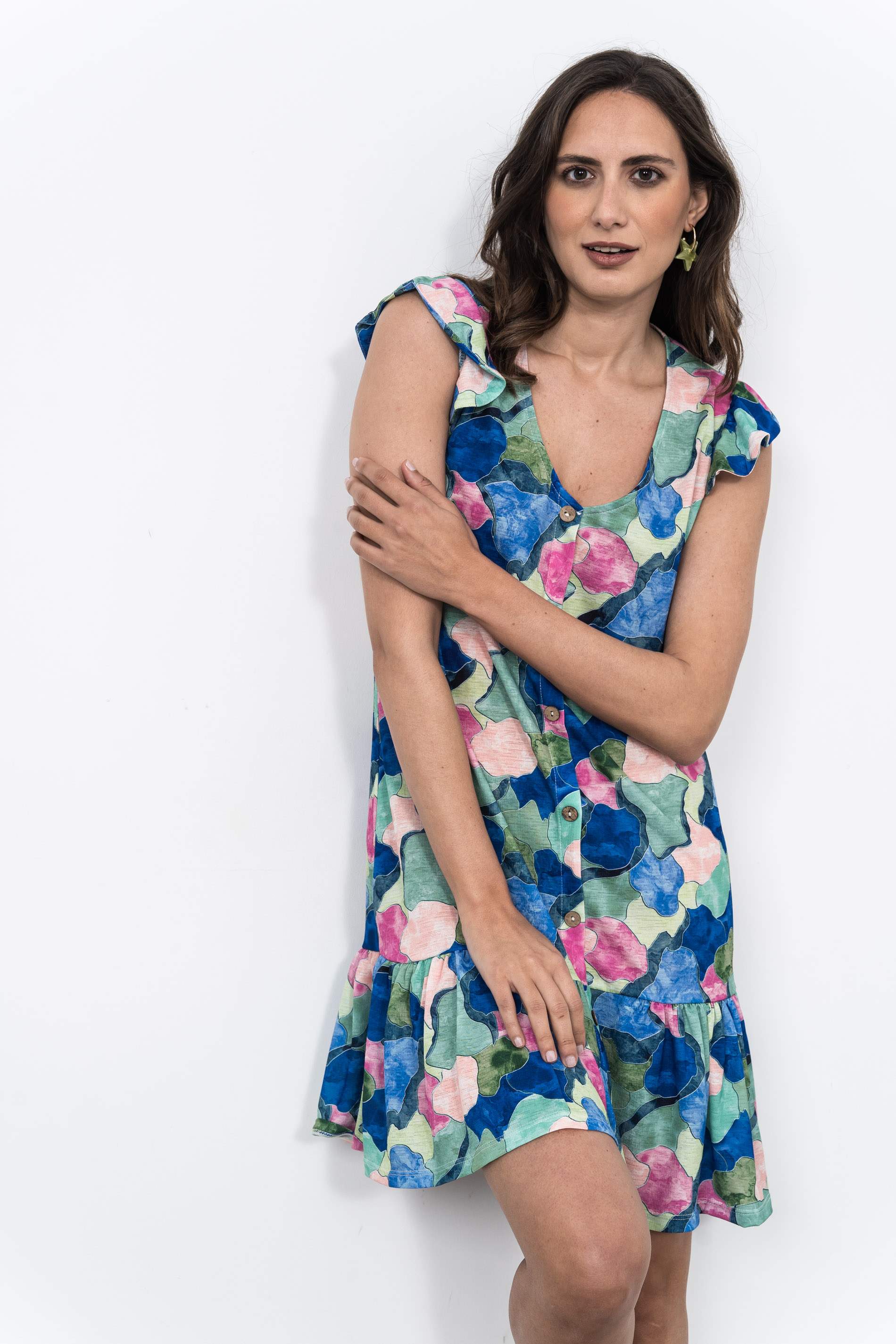 VESTIDO BOTONES ACUARELAS